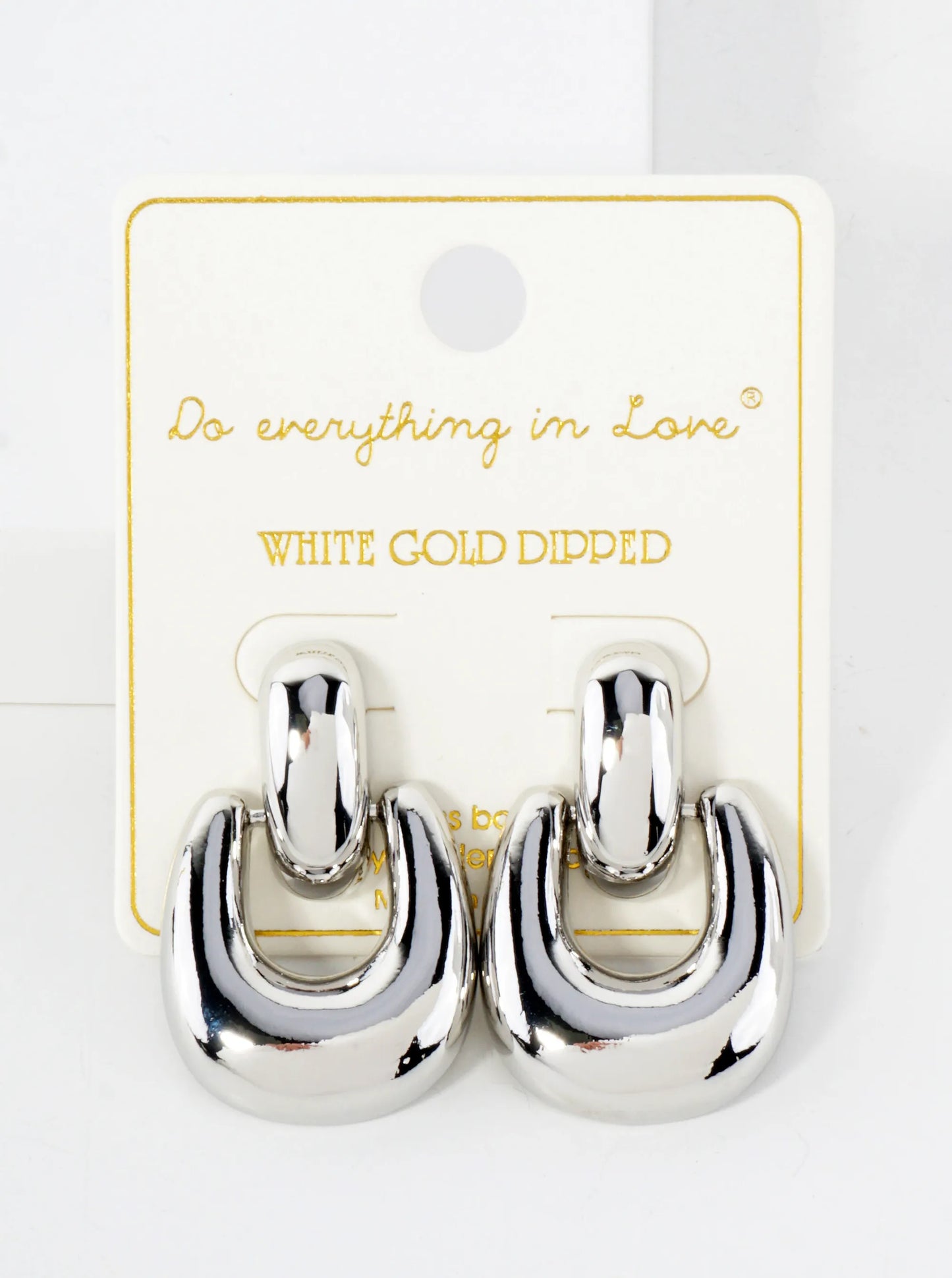 Polished Brass Doorknocker Design 14K-Gold-Dipped Earrings