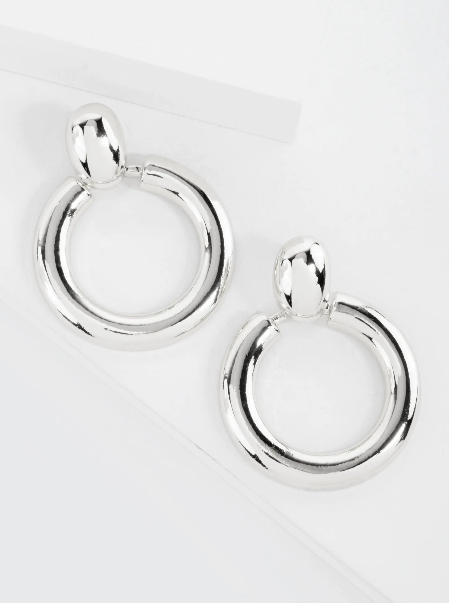 Polished Brass Doorknocker Design 14K-Gold-Dipped Earrings