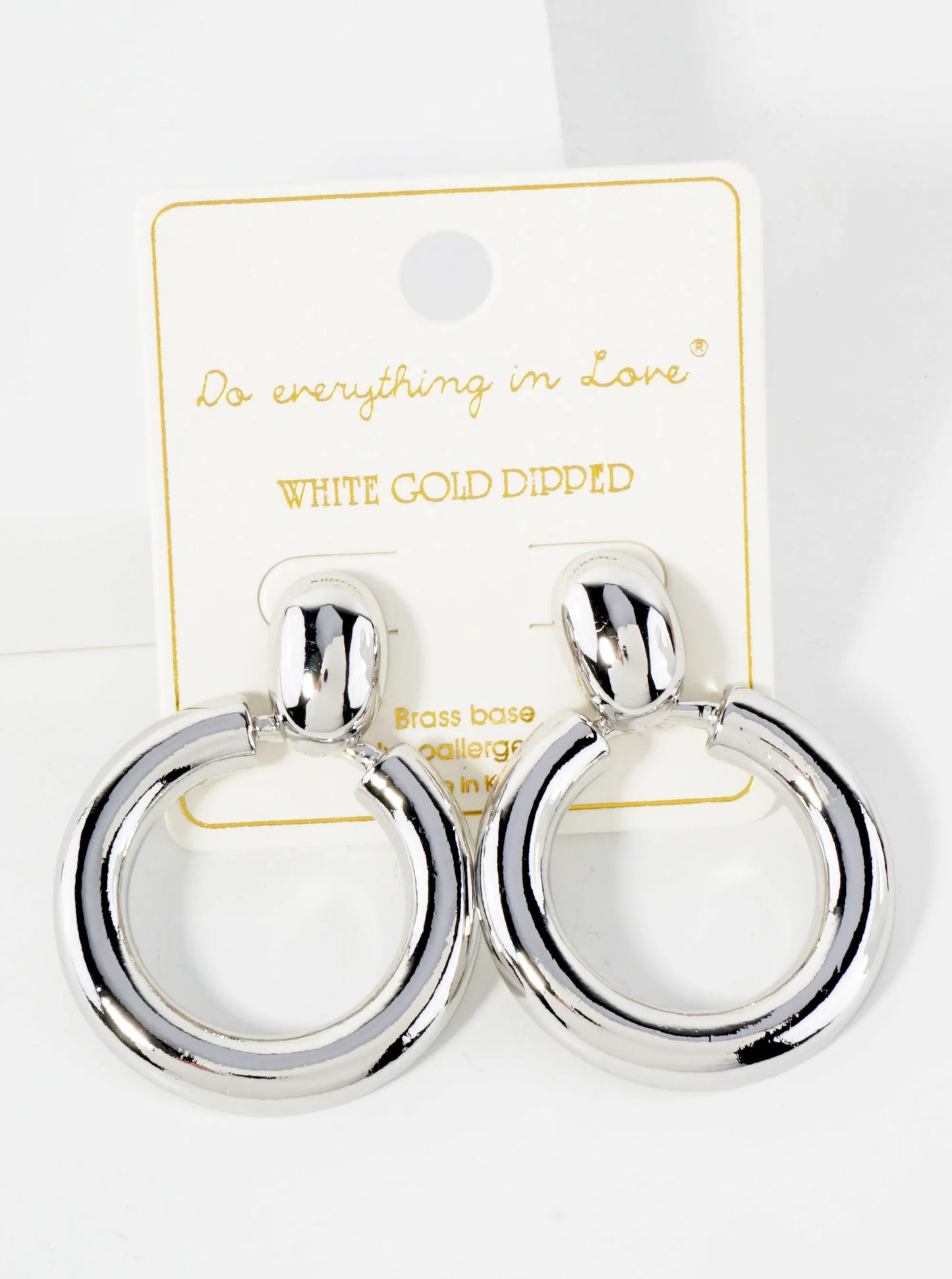 Polished Brass Doorknocker Design 14K-Gold-Dipped Earrings