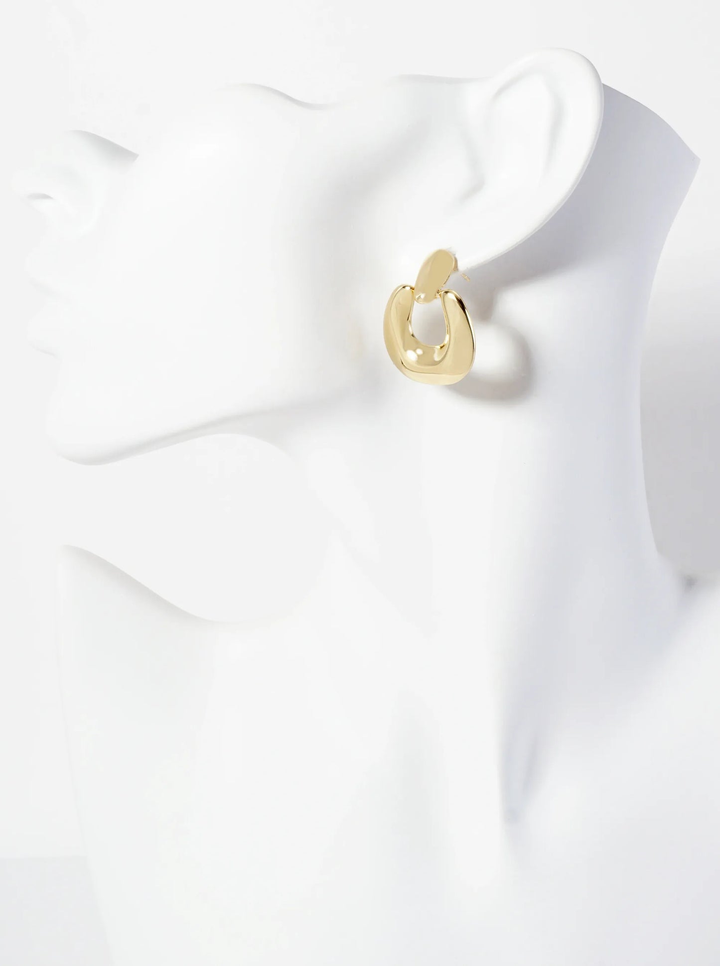 Polished Brass Doorknocker Design 18K-Gold-Dipped Earrings