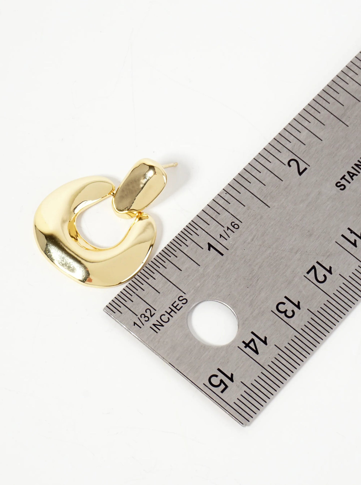 Polished Brass Doorknocker Design 18K-Gold-Dipped Earrings