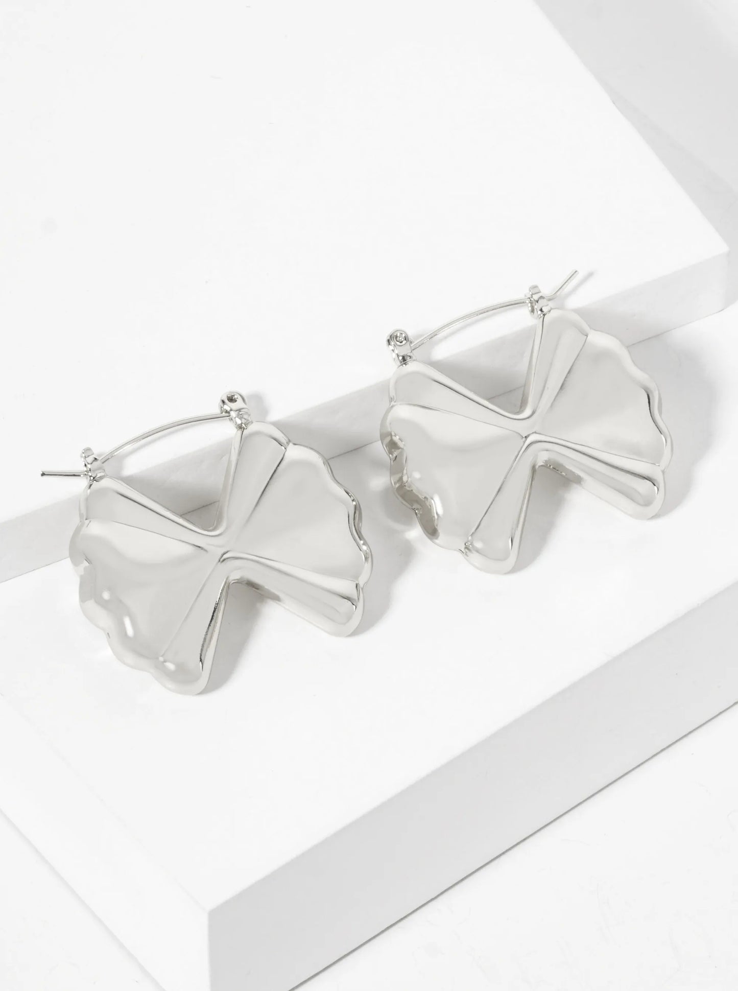Polished Brass Farfalle-Shaped 1-inch 18K-Gold-Dipped Earrings