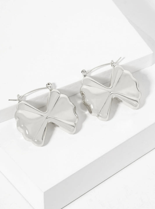 Polished Brass Farfalle-Shaped 1-inch 18K-Gold-Dipped Earrings