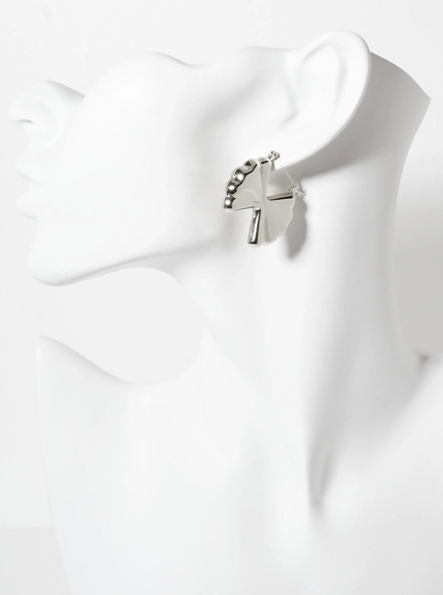 Polished Brass Farfalle-Shaped 1-inch 18K-Gold-Dipped Earrings