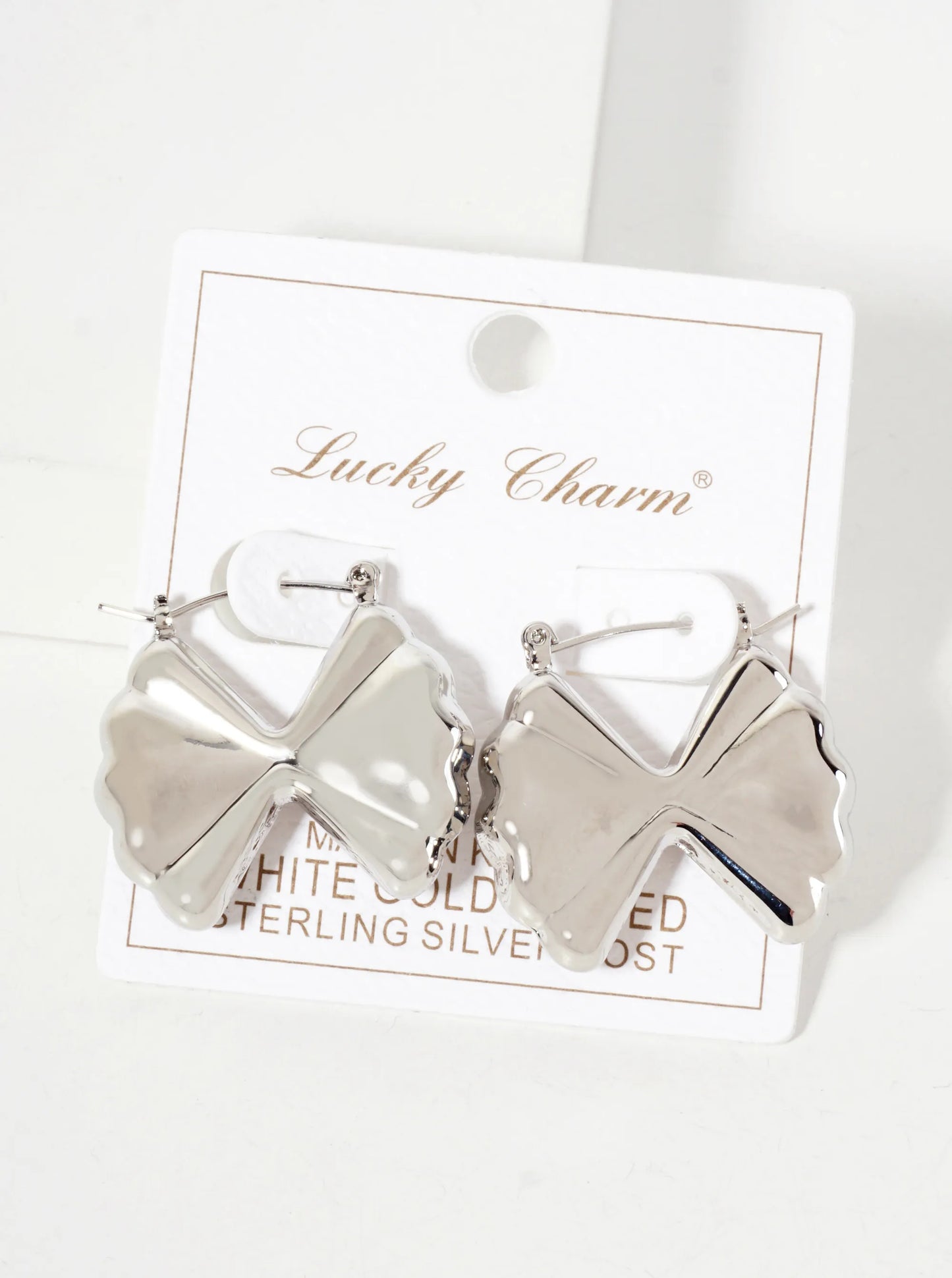 Polished Brass Farfalle-Shaped 1-inch 18K-Gold-Dipped Earrings