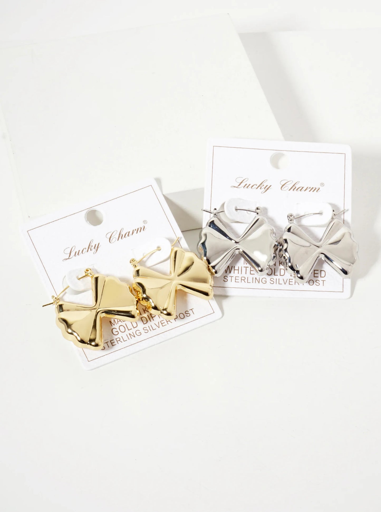 Polished Brass Farfalle-Shaped 1-inch 18K-Gold-Dipped Earrings