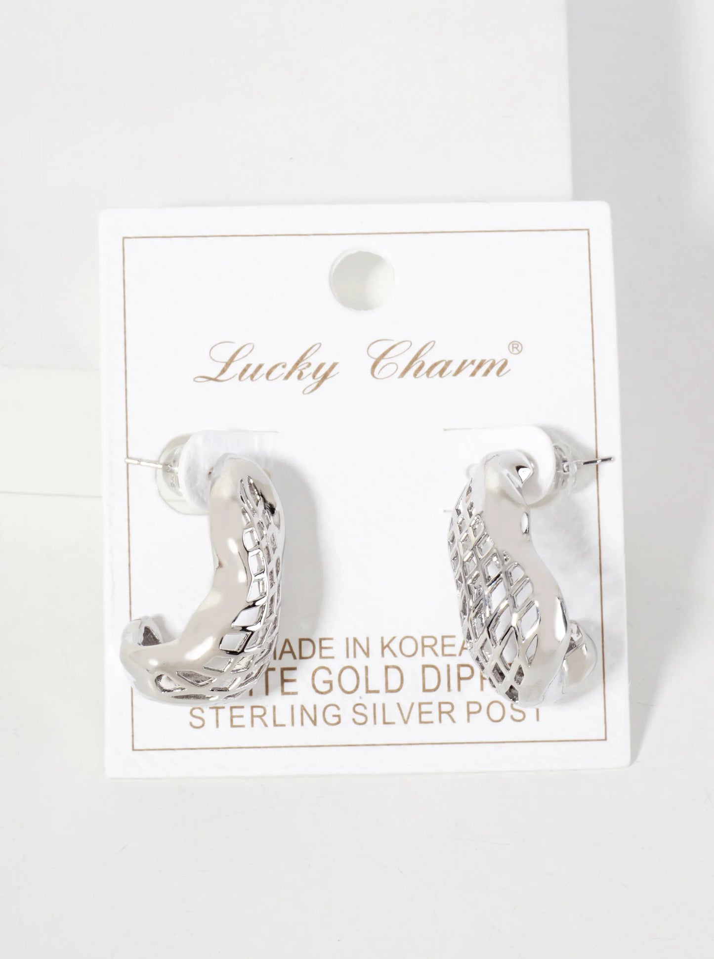 Polished Brass Filigree 25mm 18K-Gold-Dipped Organic-Shaped Hoop Earrings