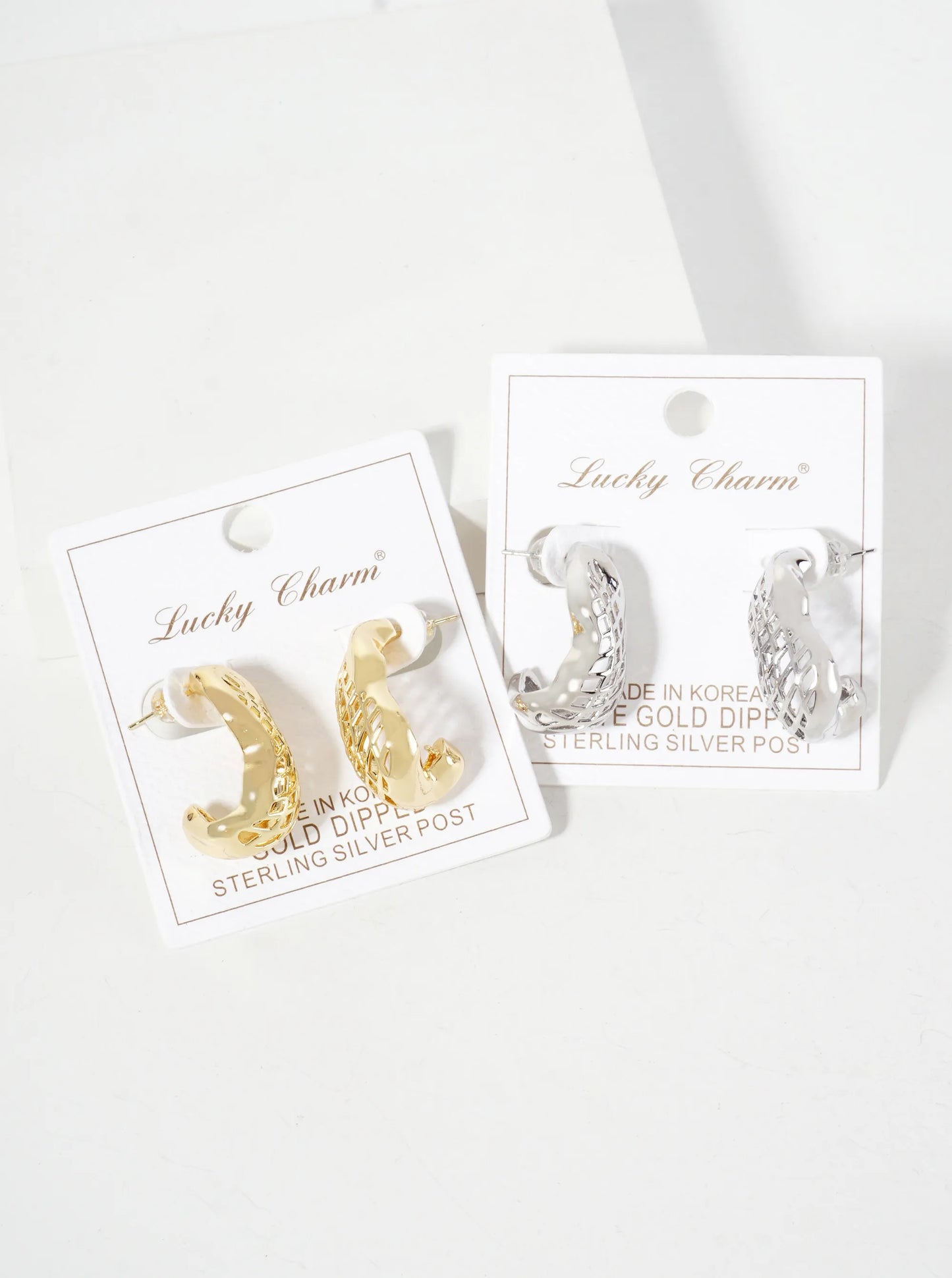 Polished Brass Filigree 25mm 18K-Gold-Dipped Organic-Shaped Hoop Earrings