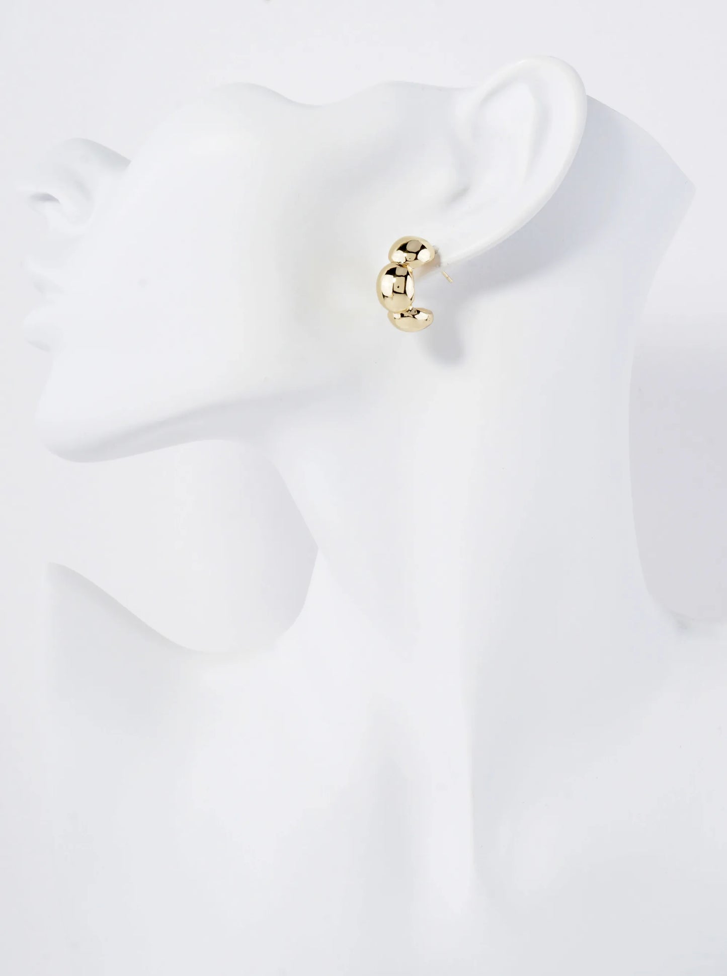 Polished Brass Flower-Shaped 15mm 18K-Gold-Dipped Hoop Earrings