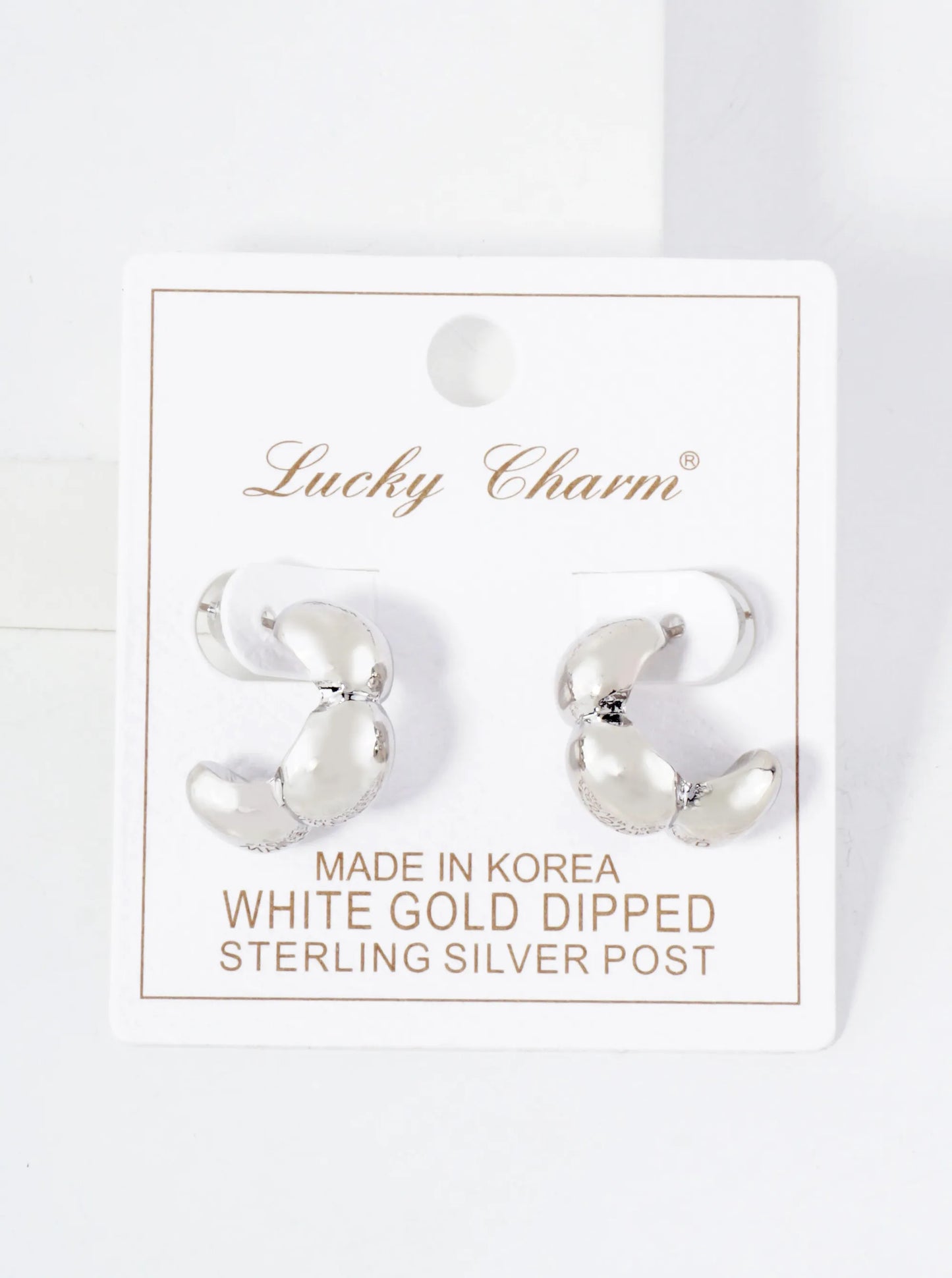 Polished Brass Flower-Shaped 15mm 18K-Gold-Dipped Hoop Earrings
