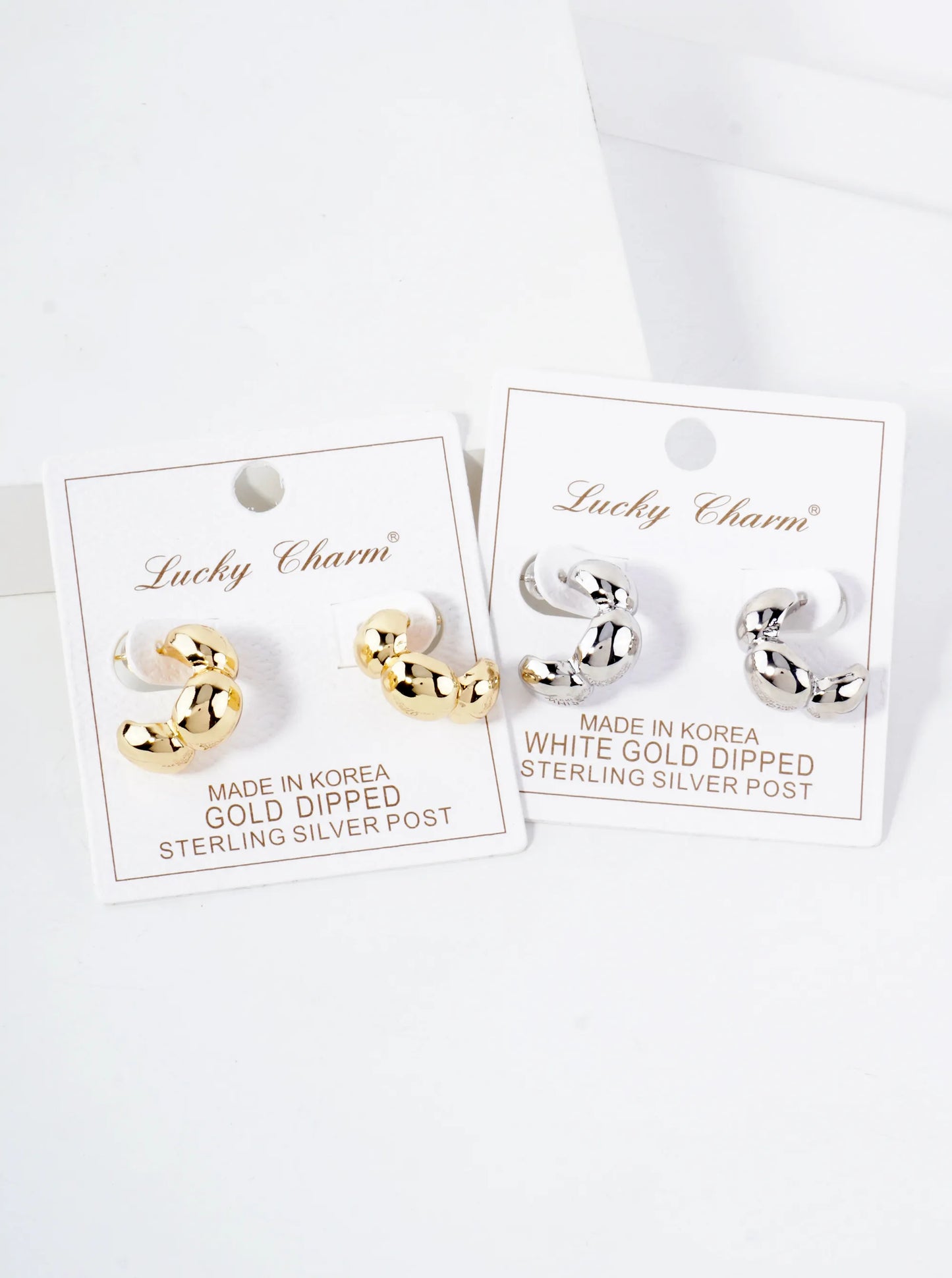 Polished Brass Flower-Shaped 15mm 18K-Gold-Dipped Hoop Earrings