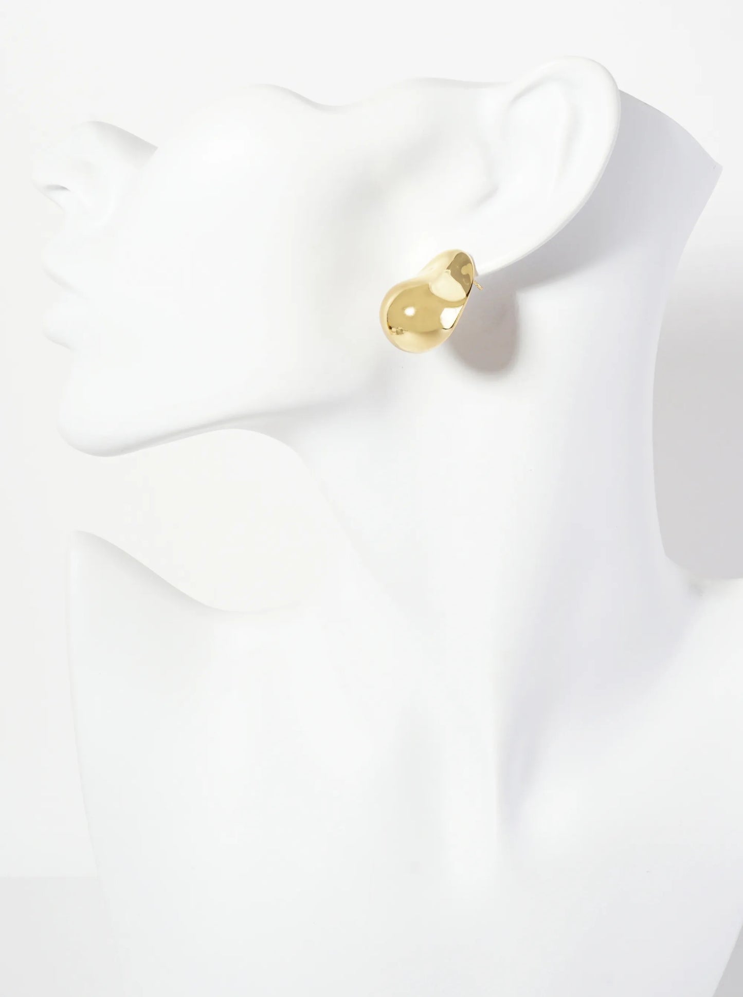 Polished Brass Hand-Crushed-Texture 18K-Gold-Dipped Post Earrings