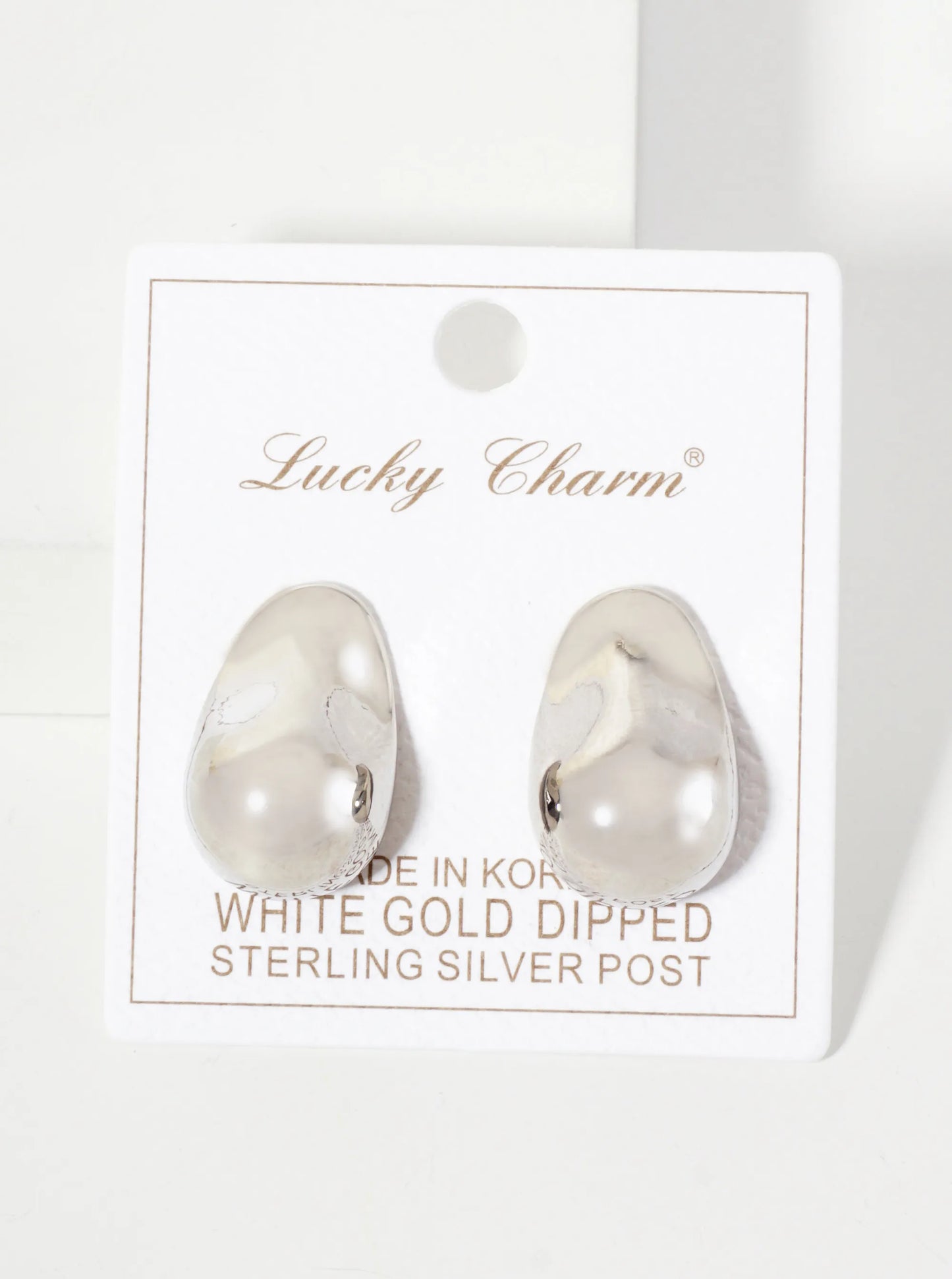 Polished Brass Hand-Crushed-Texture 18K-Gold-Dipped Post Earrings