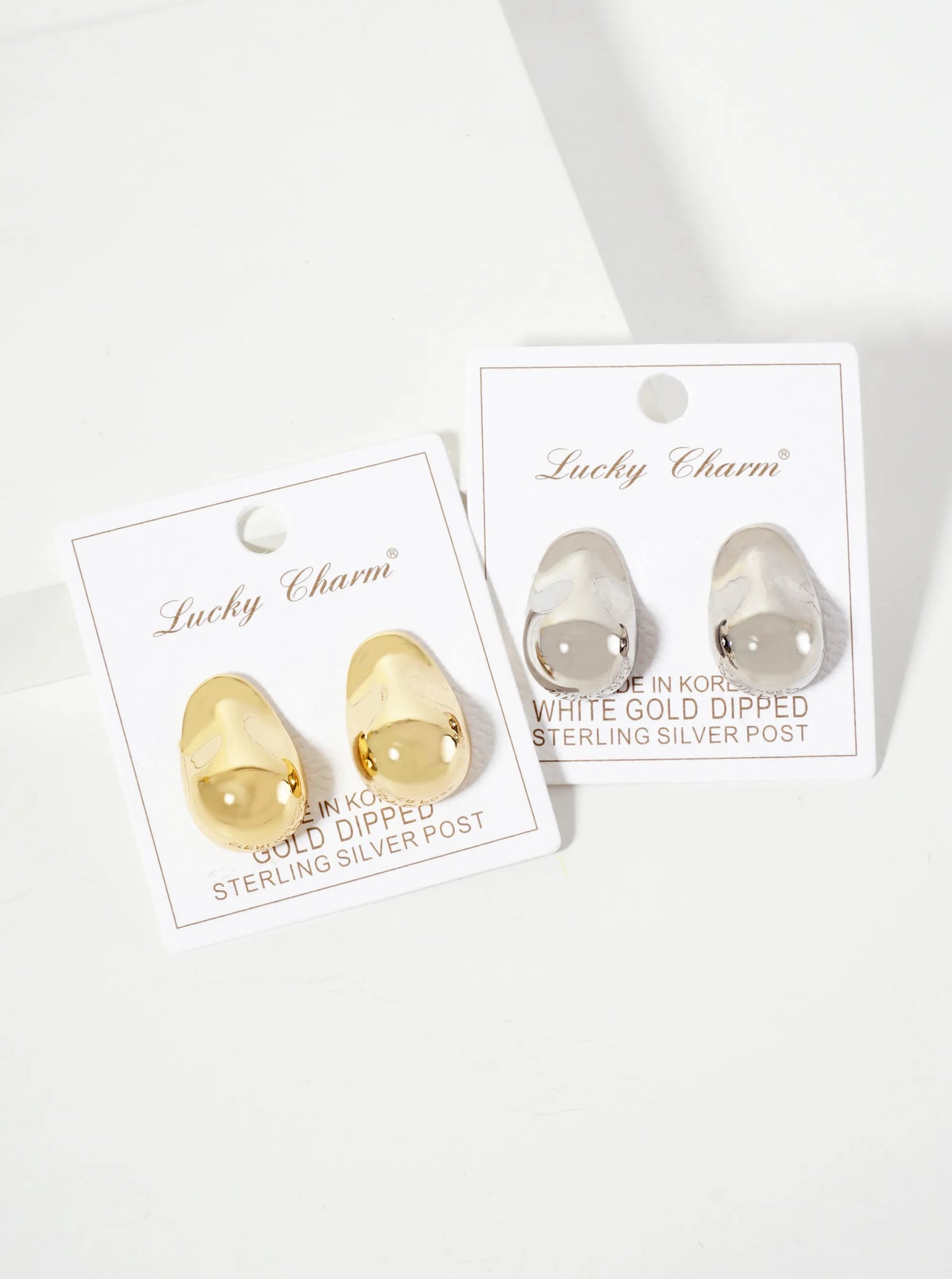 Polished Brass Hand-Crushed-Texture 18K-Gold-Dipped Post Earrings