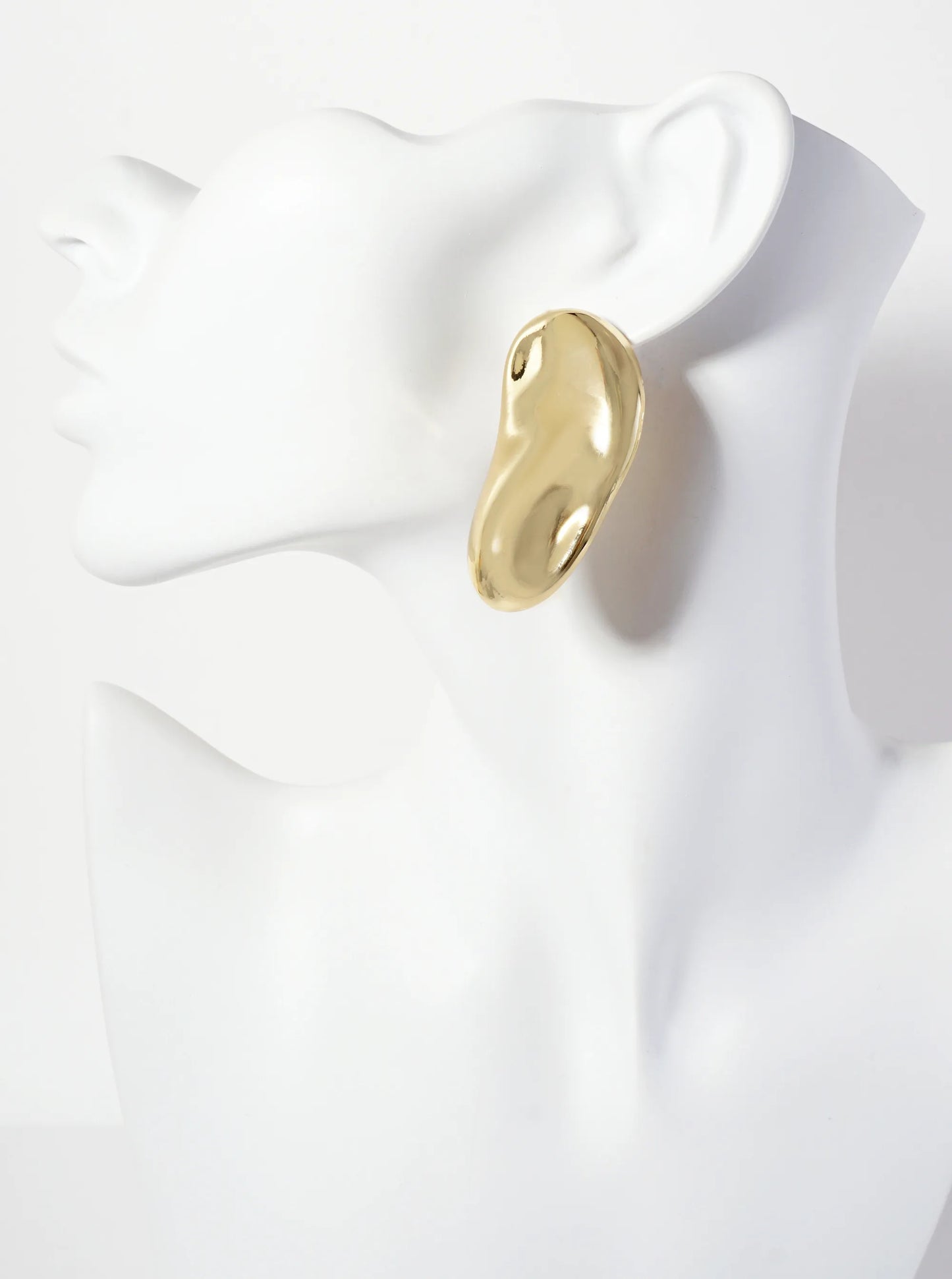 Polished Brass Hand-Pressed-Texture 18K-Gold-Dipped Statement Earrings