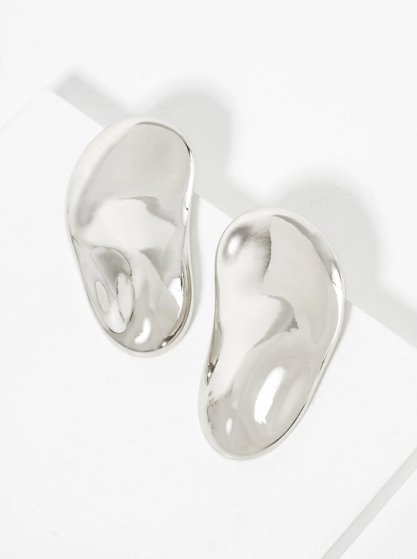 Polished Brass Hand-Pressed-Texture 18K-Gold-Dipped Statement Earrings