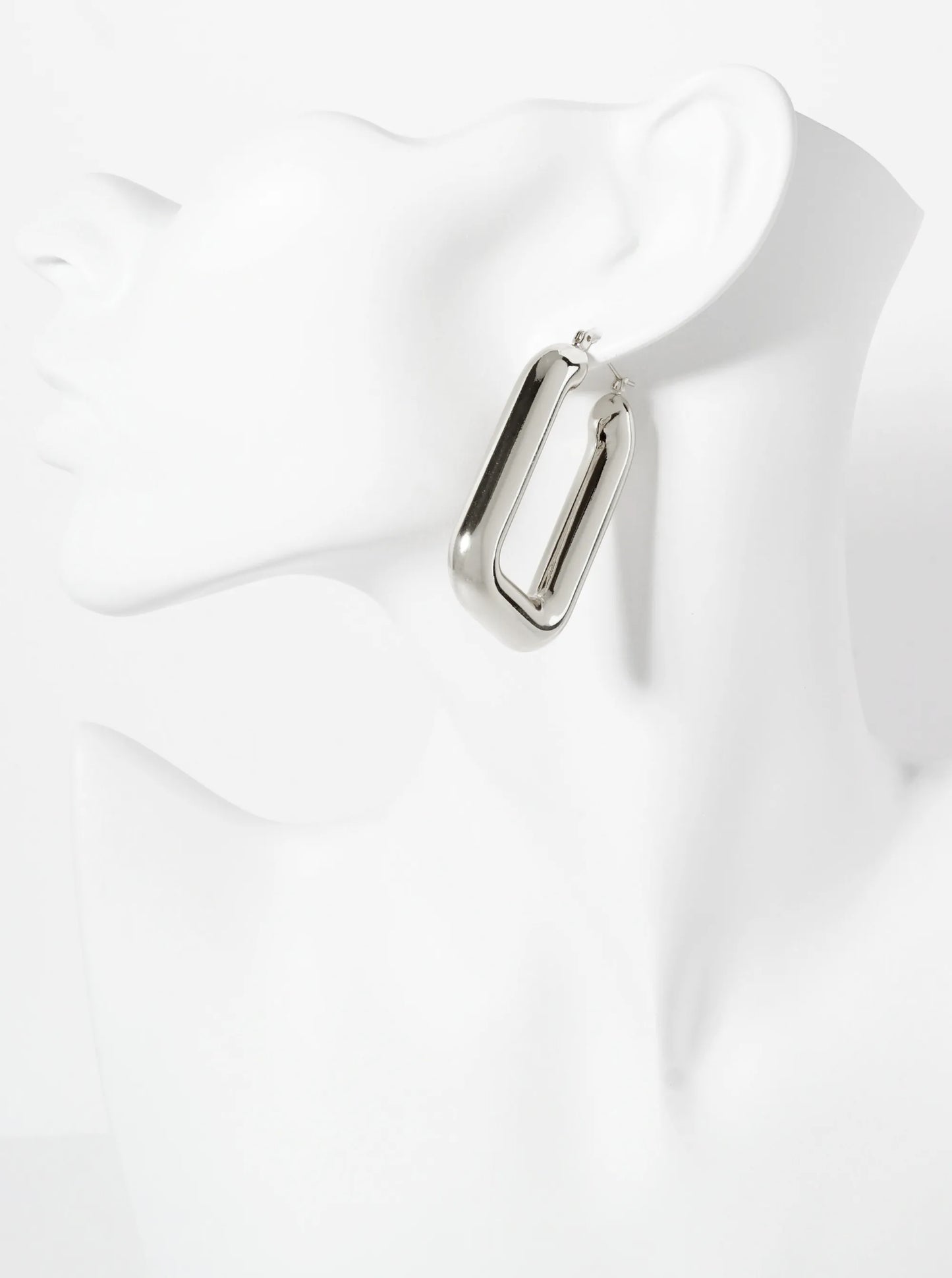 Polished Brass Hollow Rectangle Tube 18K-Gold-Dipped Latch-Back Hoop Earrings