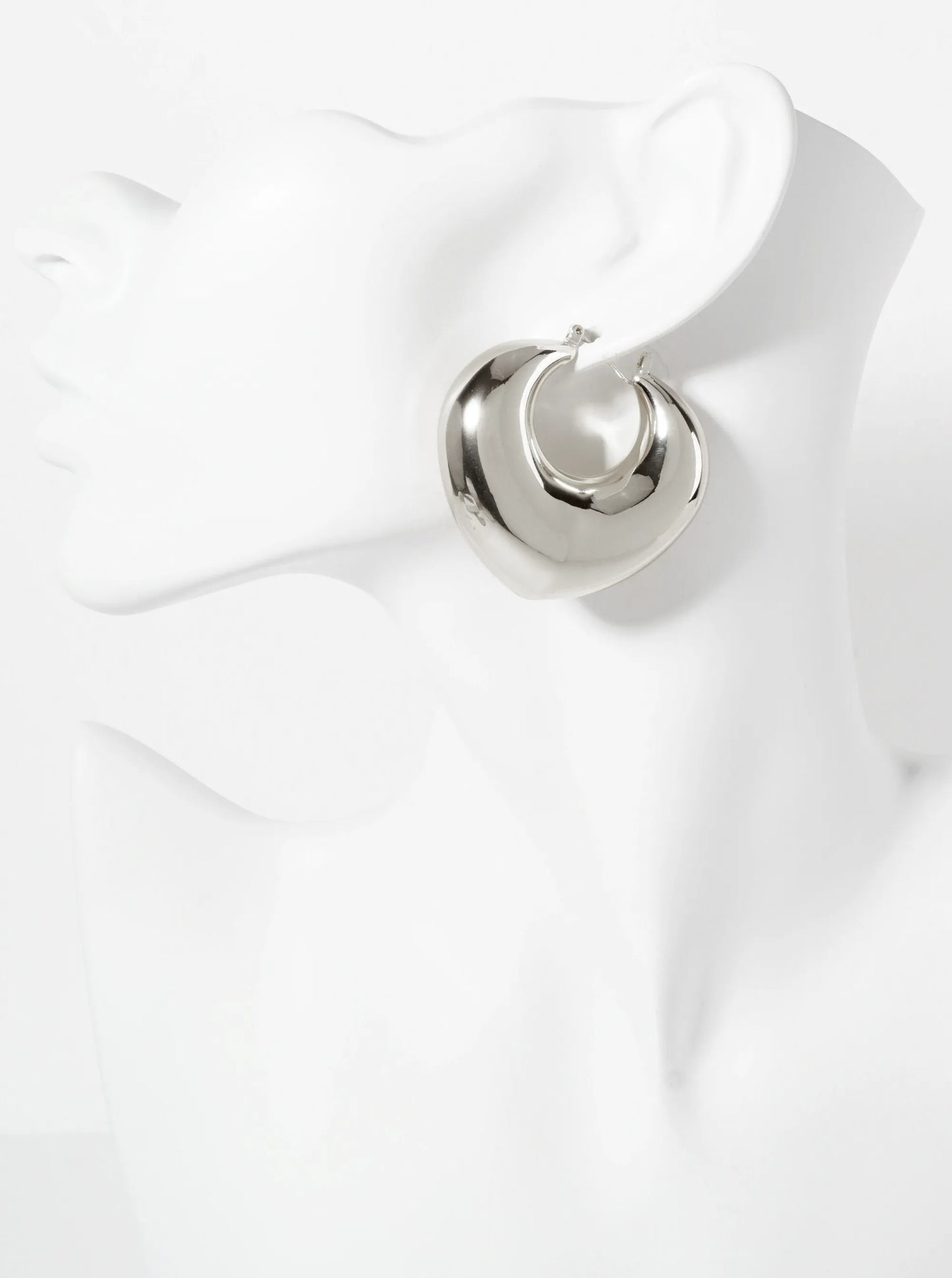 Polished Brass Hollow Tapered Heart Tube 18K-Gold-Dipped Latch-Back Hoop Earrings