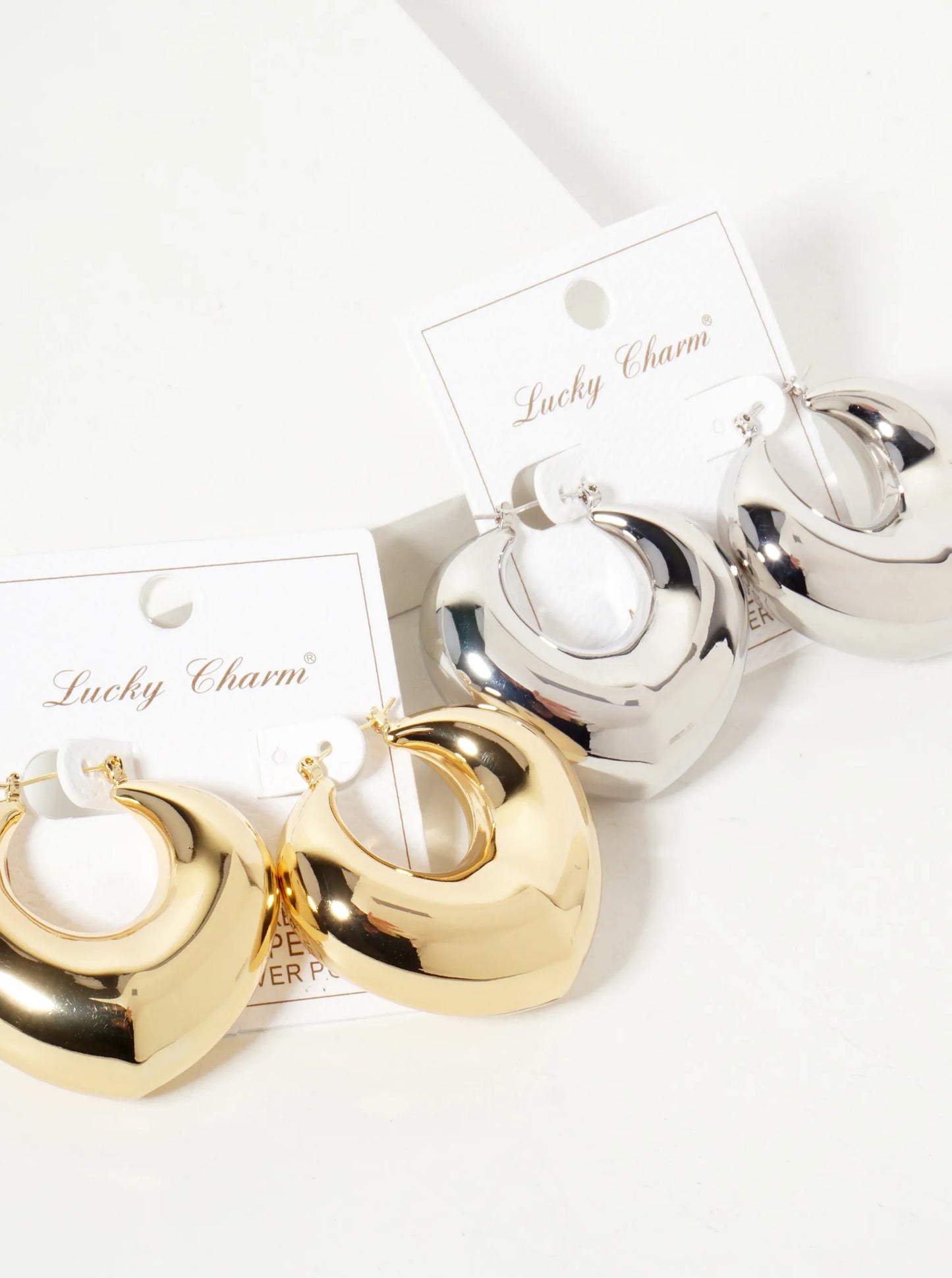 Polished Brass Hollow Tapered Heart Tube 18K-Gold-Dipped Latch-Back Hoop Earrings