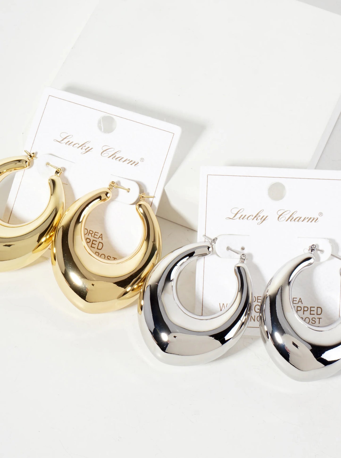 Polished Brass Hollow Tapered Round Tube 18K-Gold-Dipped Latch-Back Hoop Earrings