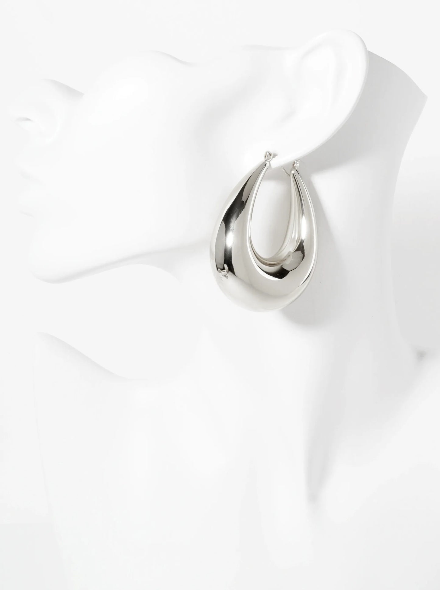 Polished Brass Hollow Tapered Teardrop Tube 18K-Gold-Dipped Latch-Back Hoop Earrings
