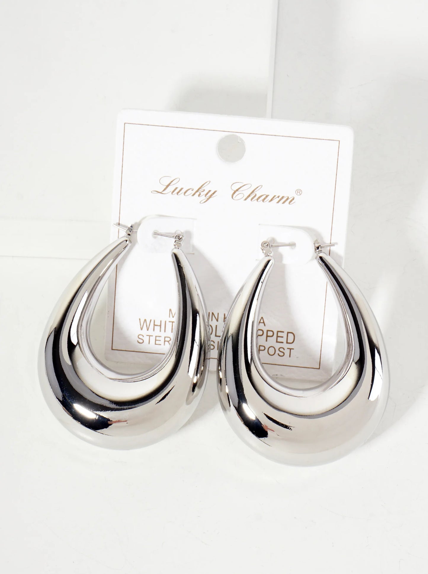 Polished Brass Hollow Tapered Teardrop Tube 18K-Gold-Dipped Latch-Back Hoop Earrings