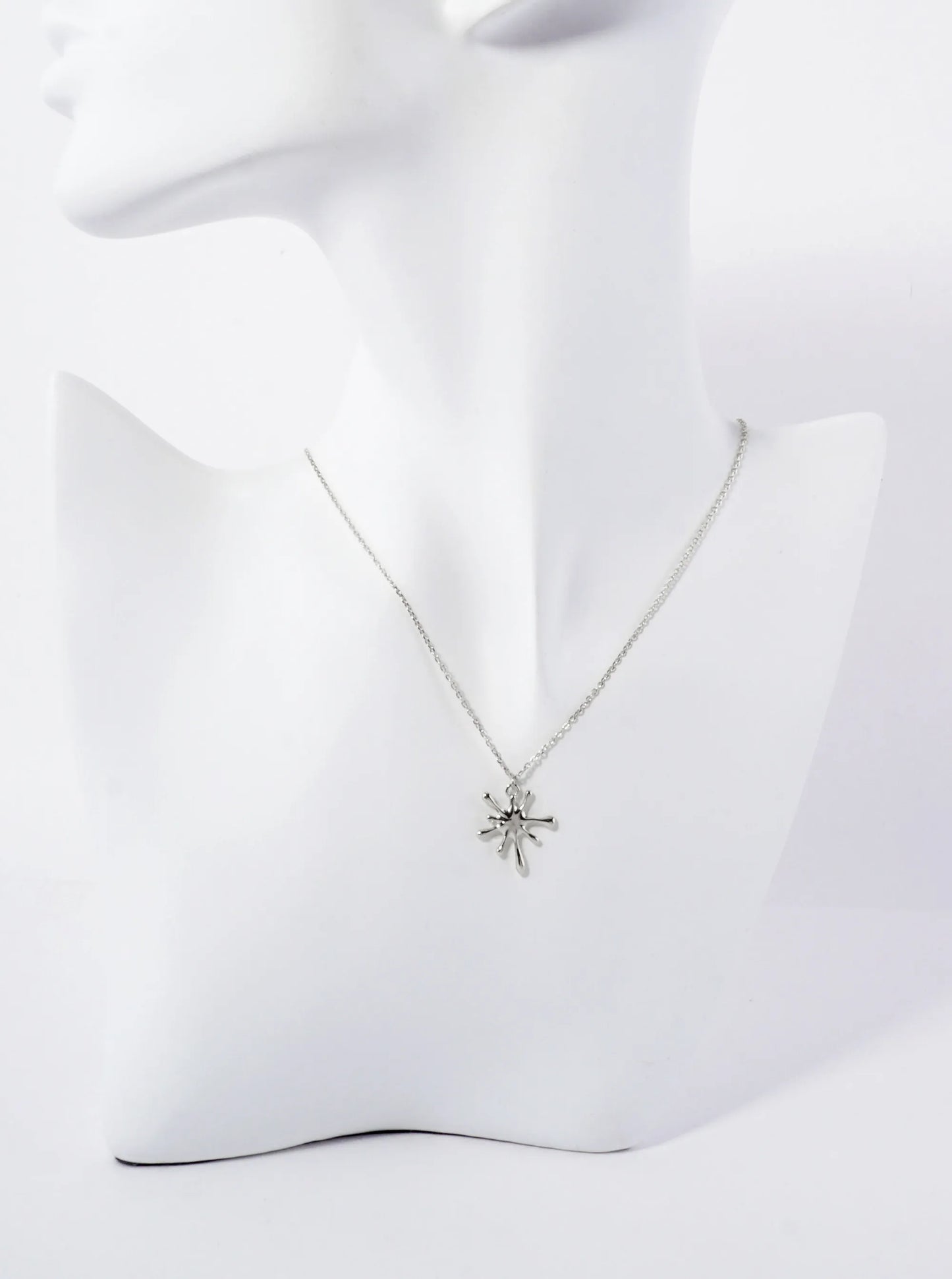 Polished Brass Ink-Splat Pendant Hypoallergenic 18K-Gold-Dipped Necklace
