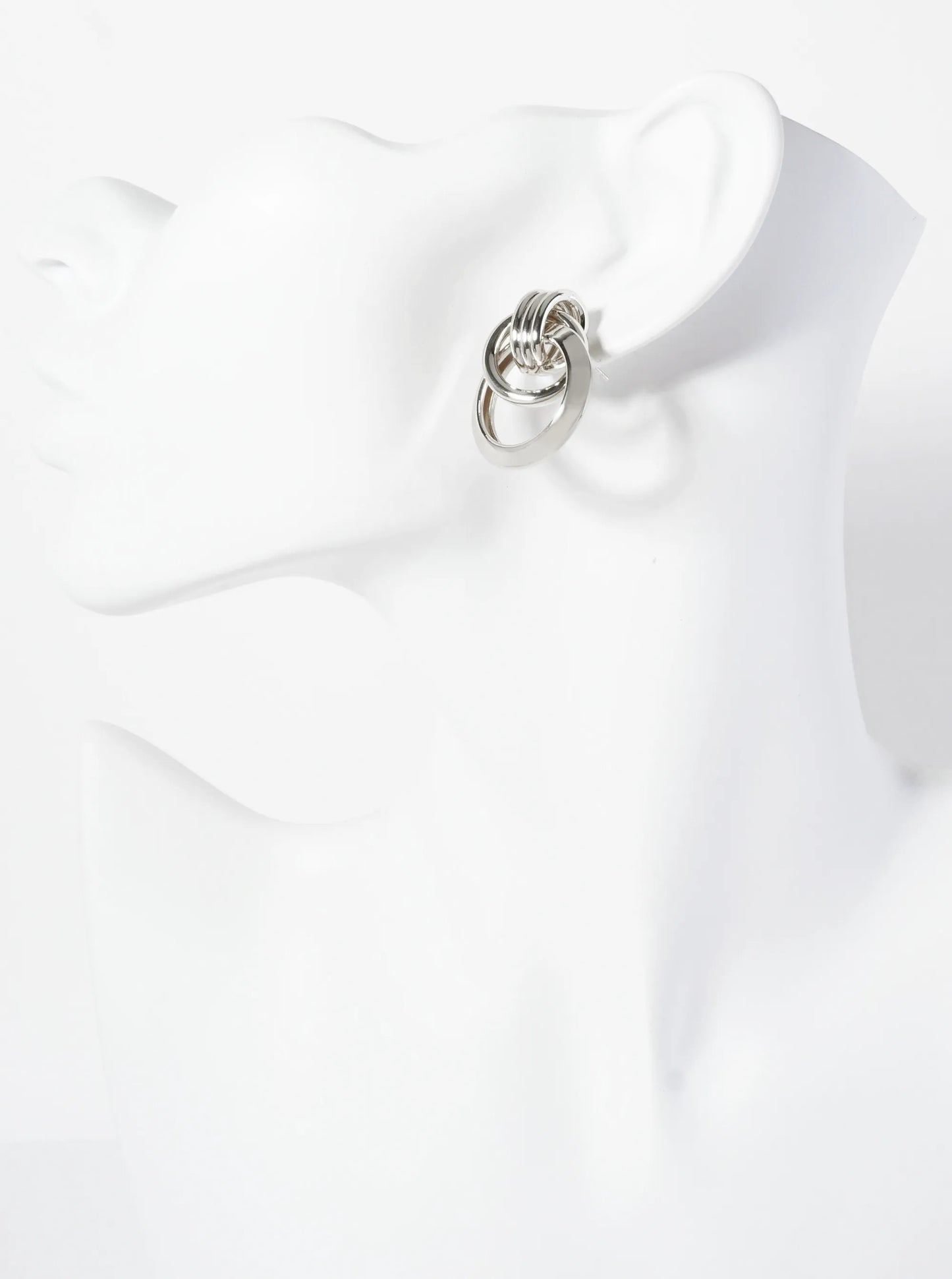 Polished Brass Interlocking Circle 18K-Gold-Dipped Doorknocker Earrings
