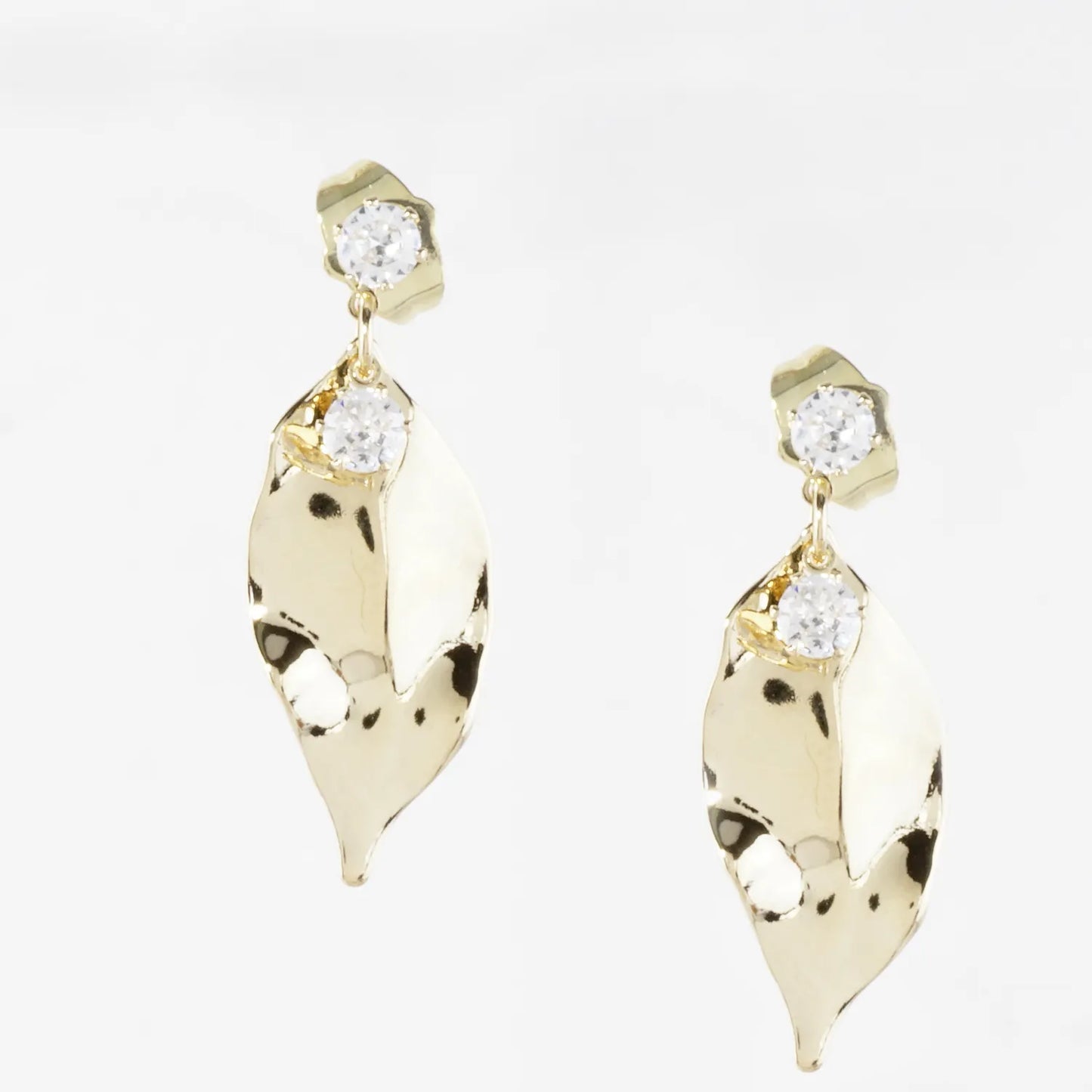 Polished Brass Leaf Earrings