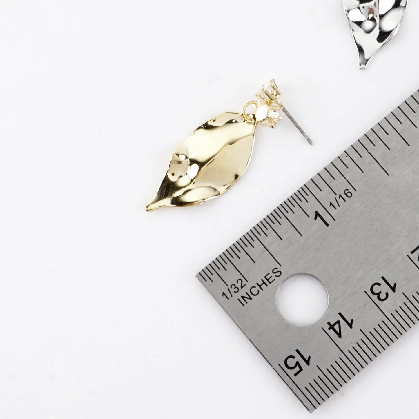 Polished Brass Leaf Earrings