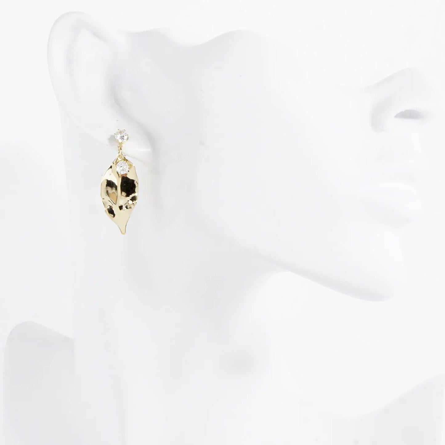 Polished Brass Leaf Earrings