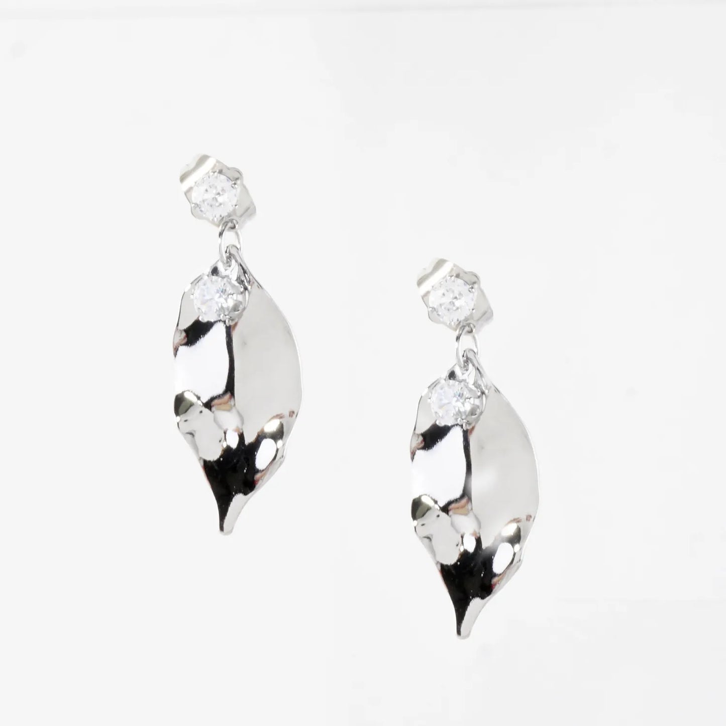 Polished Brass Leaf Earrings