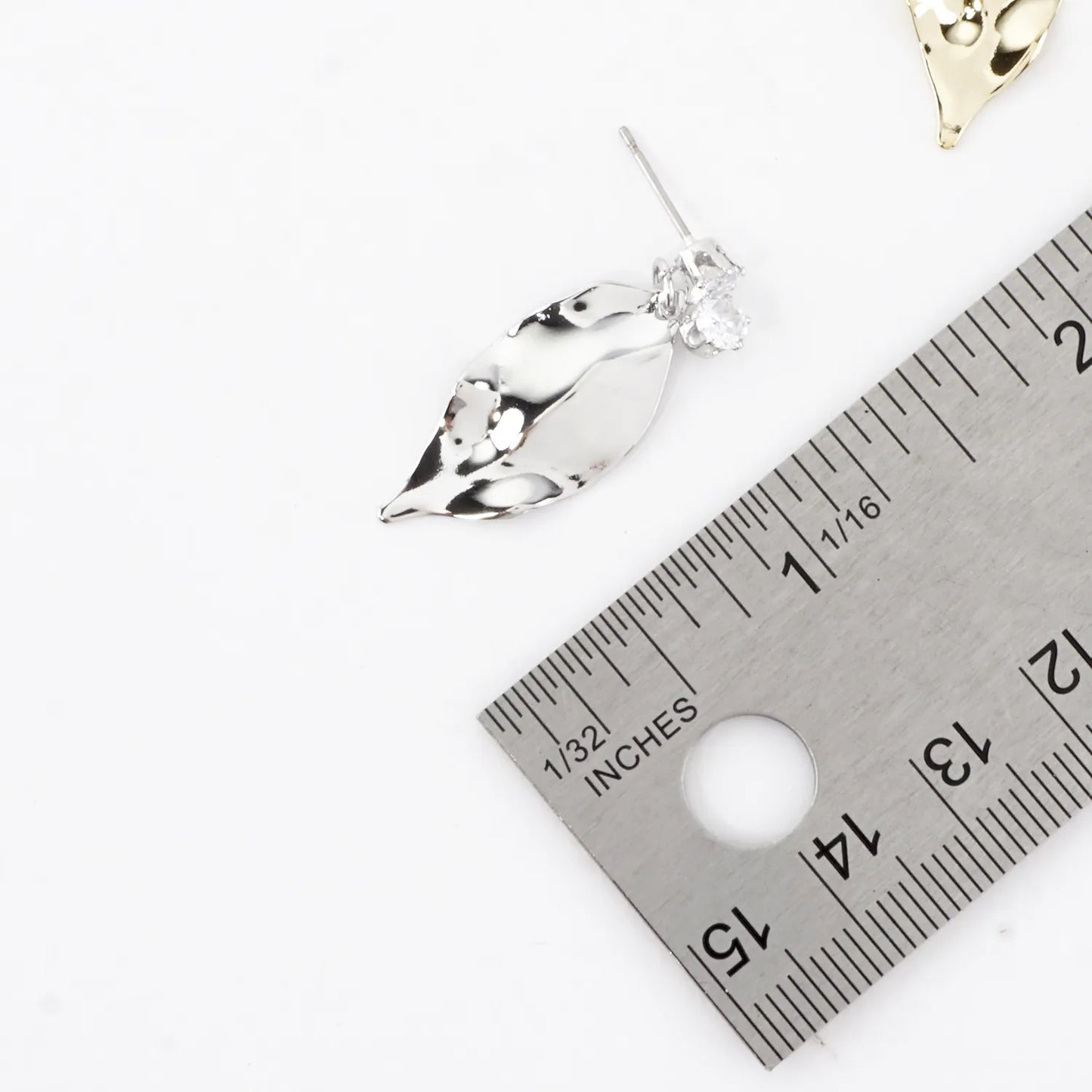 Polished Brass Leaf Earrings