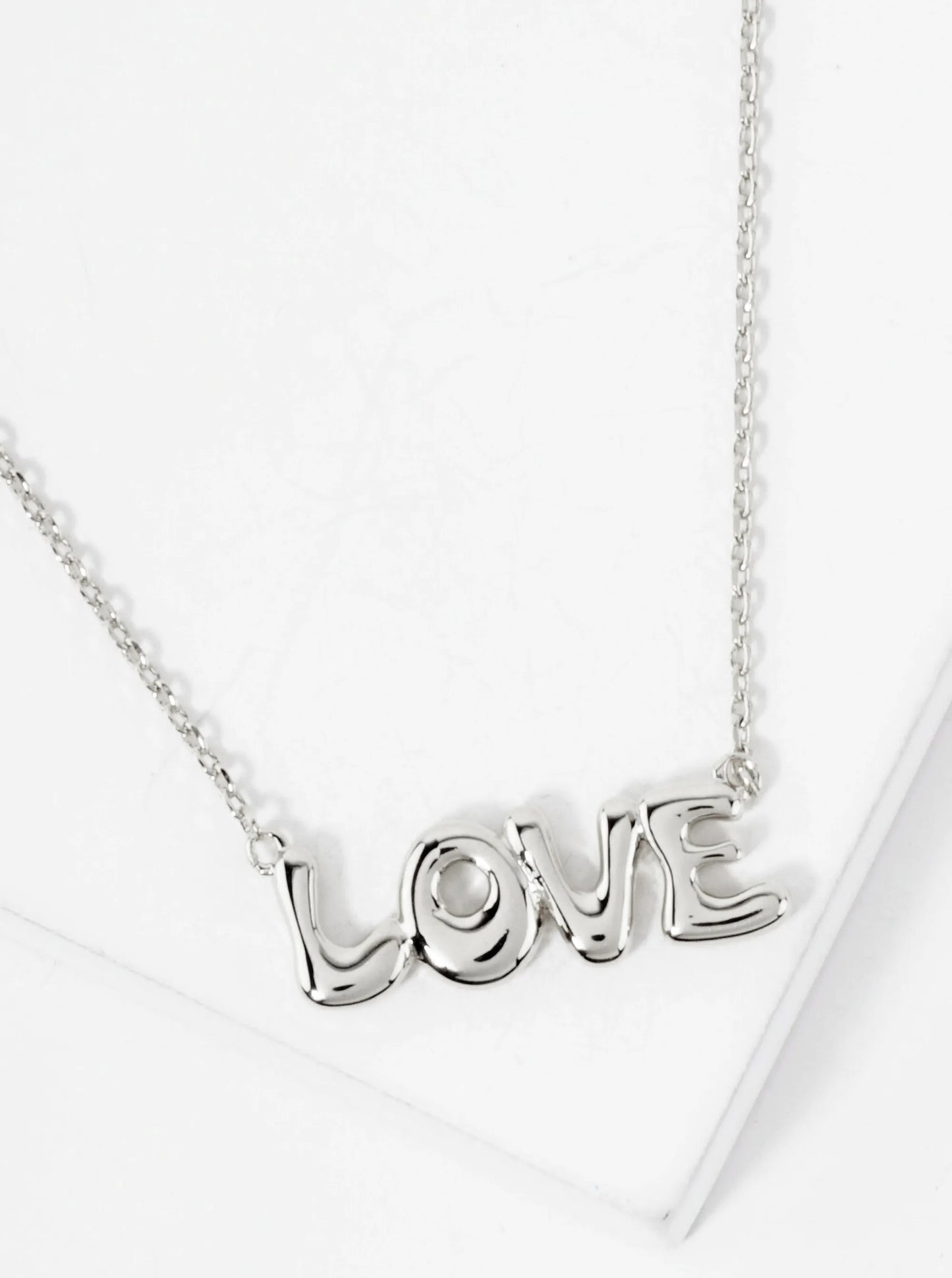 Polished Brass Love Word Pendant Hypoallergenic 18K-Gold-Dipped Necklace