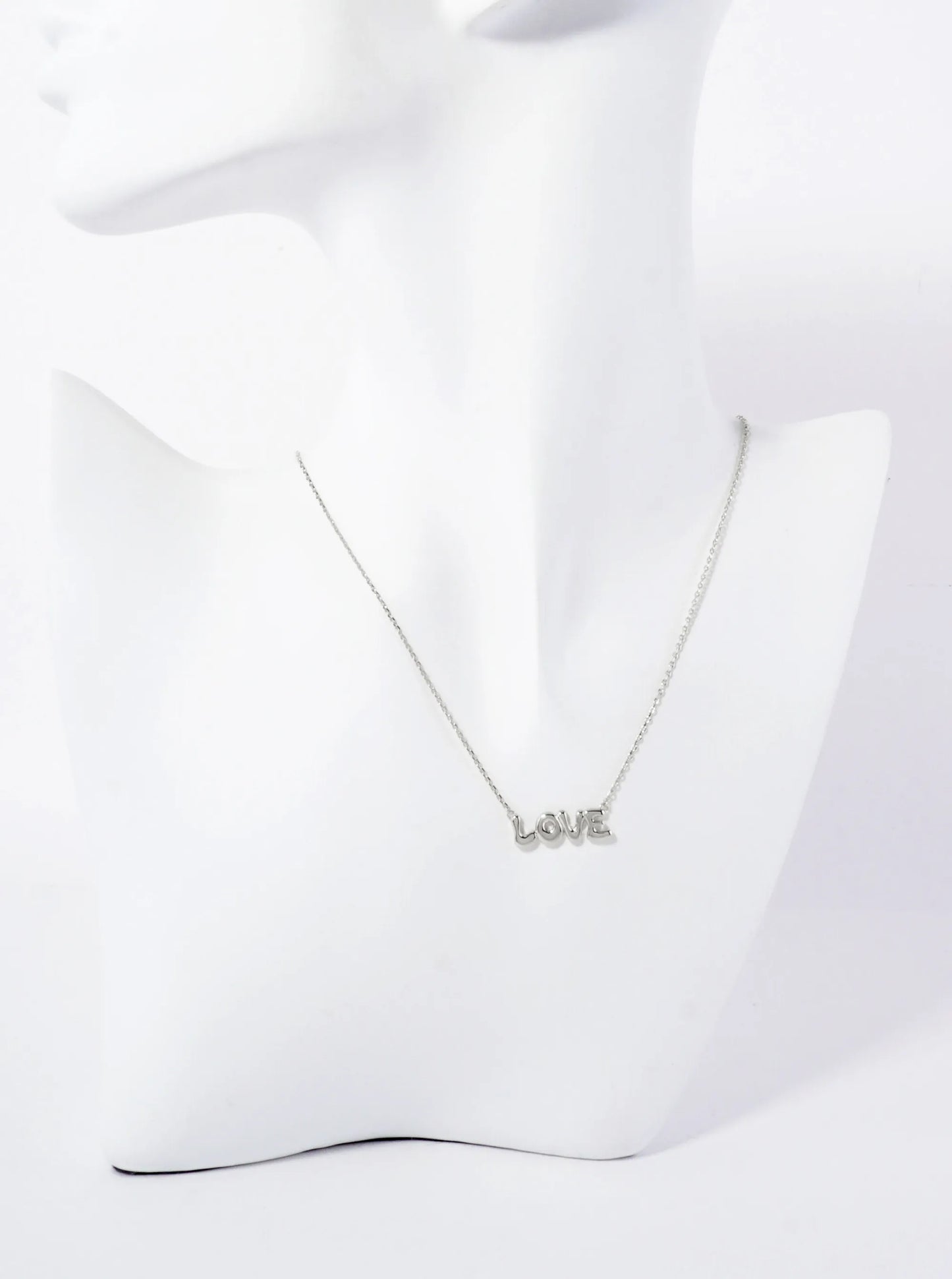 Polished Brass Love Word Pendant Hypoallergenic 18K-Gold-Dipped Necklace