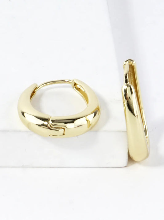 Polished Brass Oval Hoop Earrings