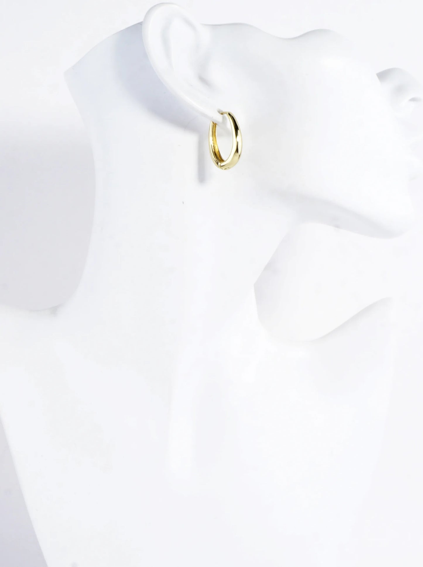 Polished Brass Oval Hoop Earrings