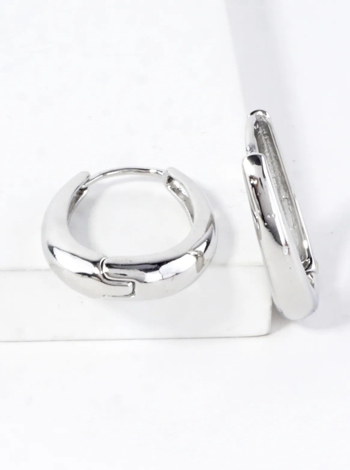 Polished Brass Oval Hoop Earrings