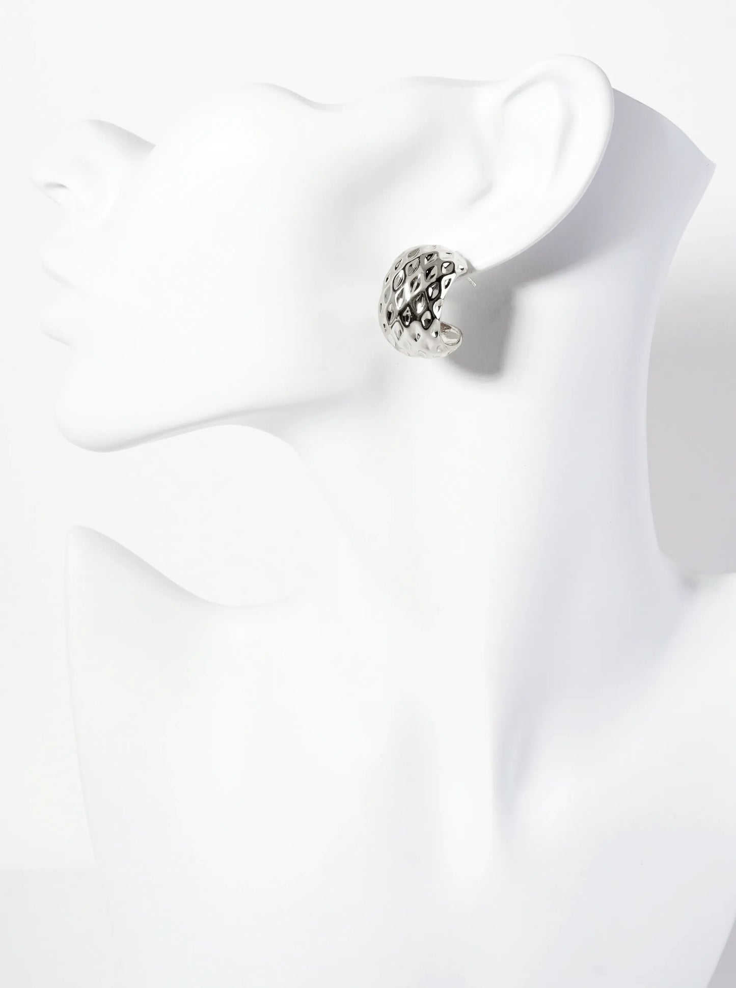 Polished Brass Sculpted Rhombus 18K-Gold-Dipped 20mm Open Hoop Earrings With 14mm-Thickness
