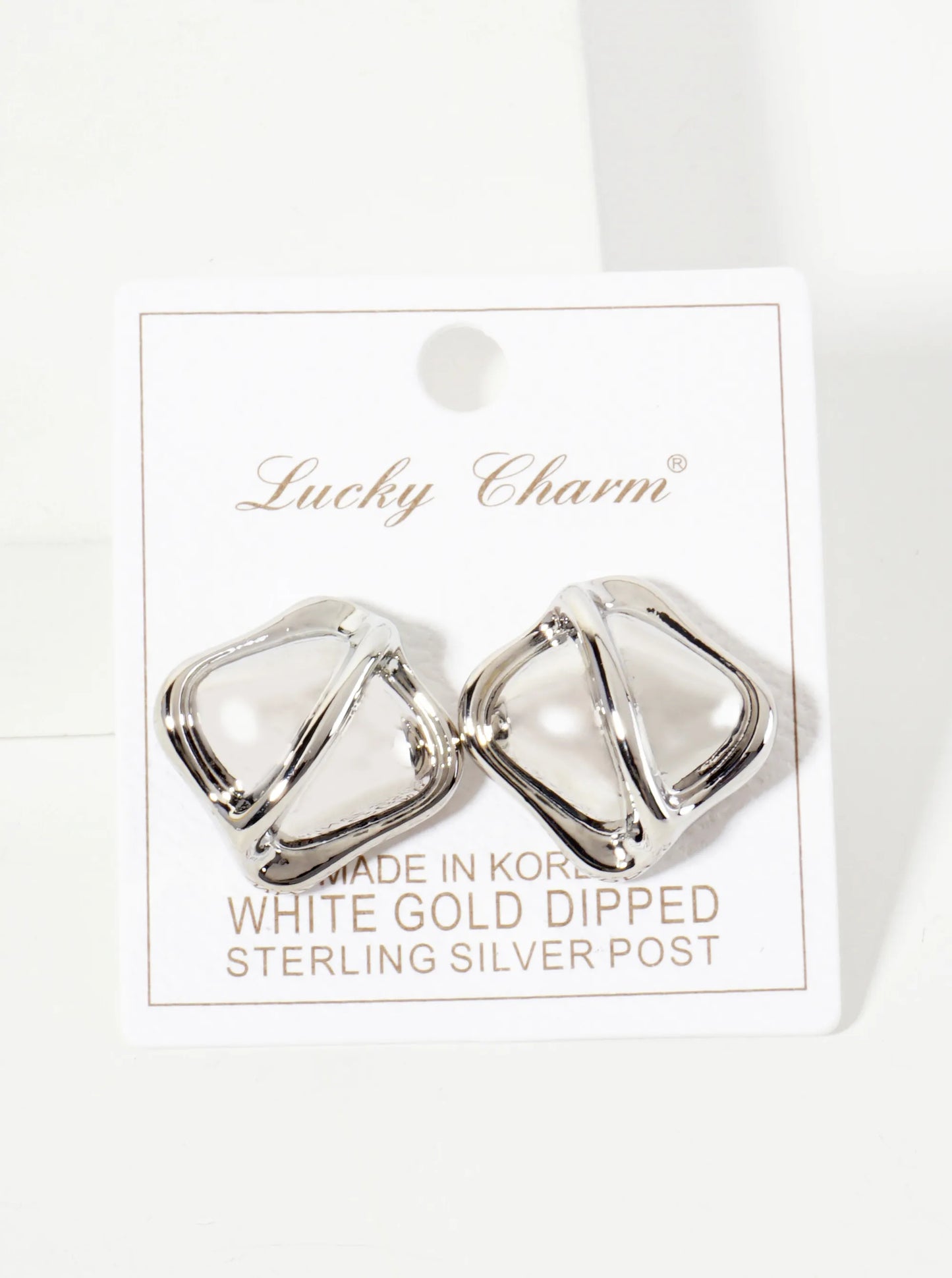 Polished Brass Soft-Curve Textured 18K-Gold-Dipped Post Earrings