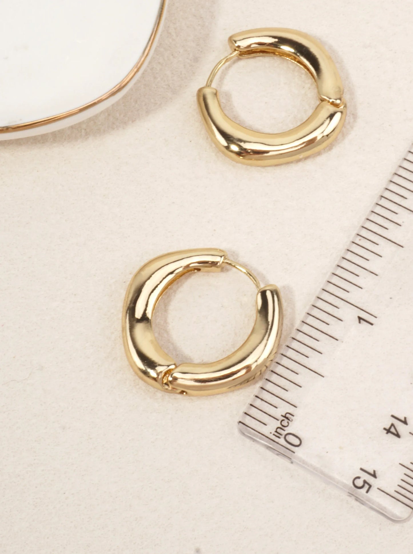 Polished Brass Square Hoop Earrings