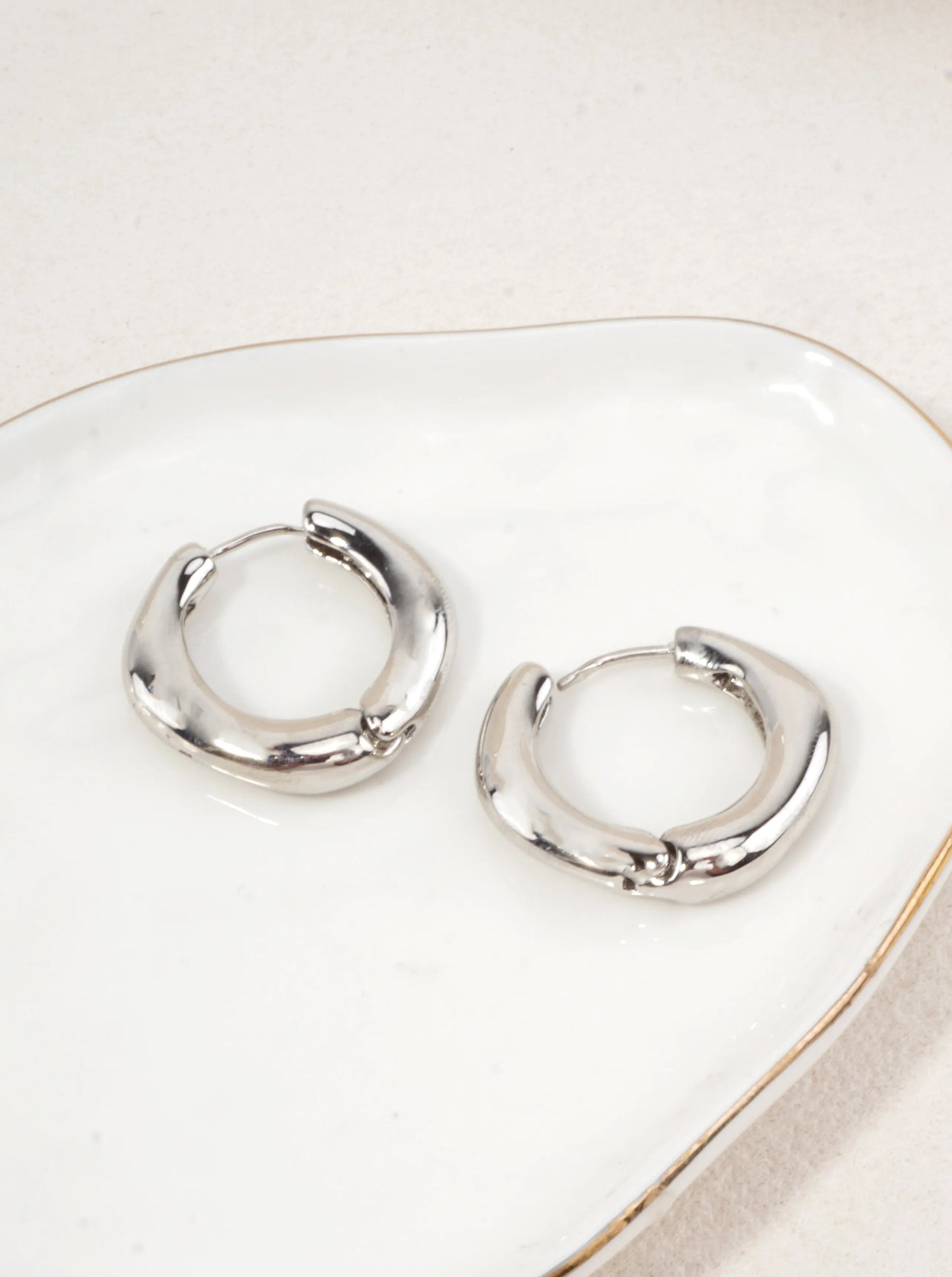 Polished Brass Square Hoop Earrings