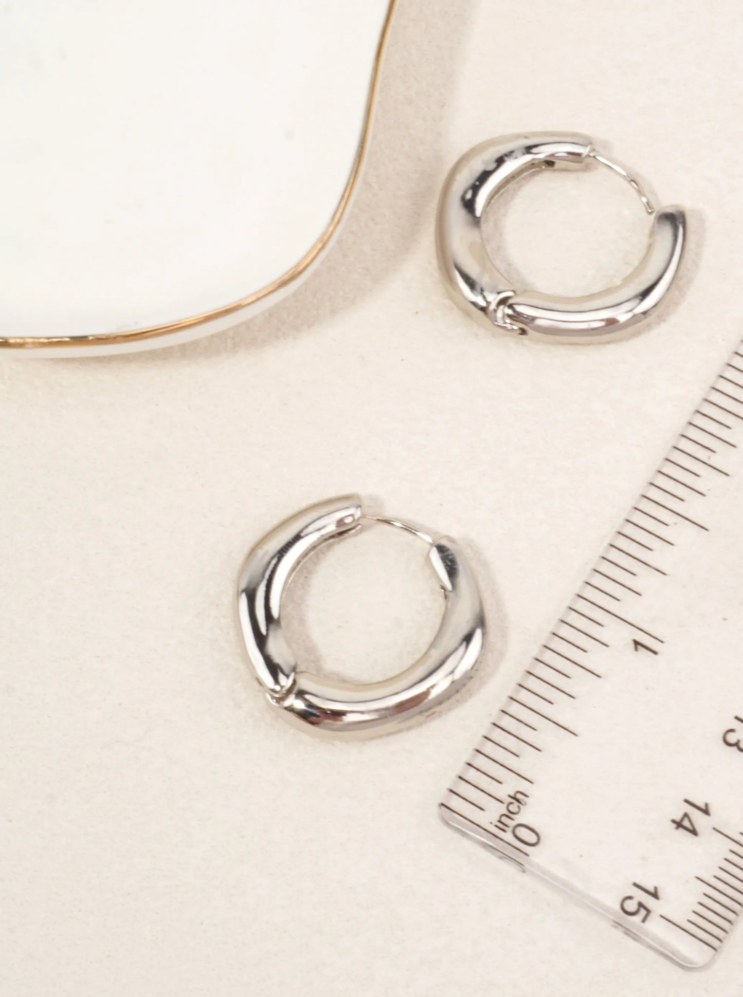 Polished Brass Square Hoop Earrings
