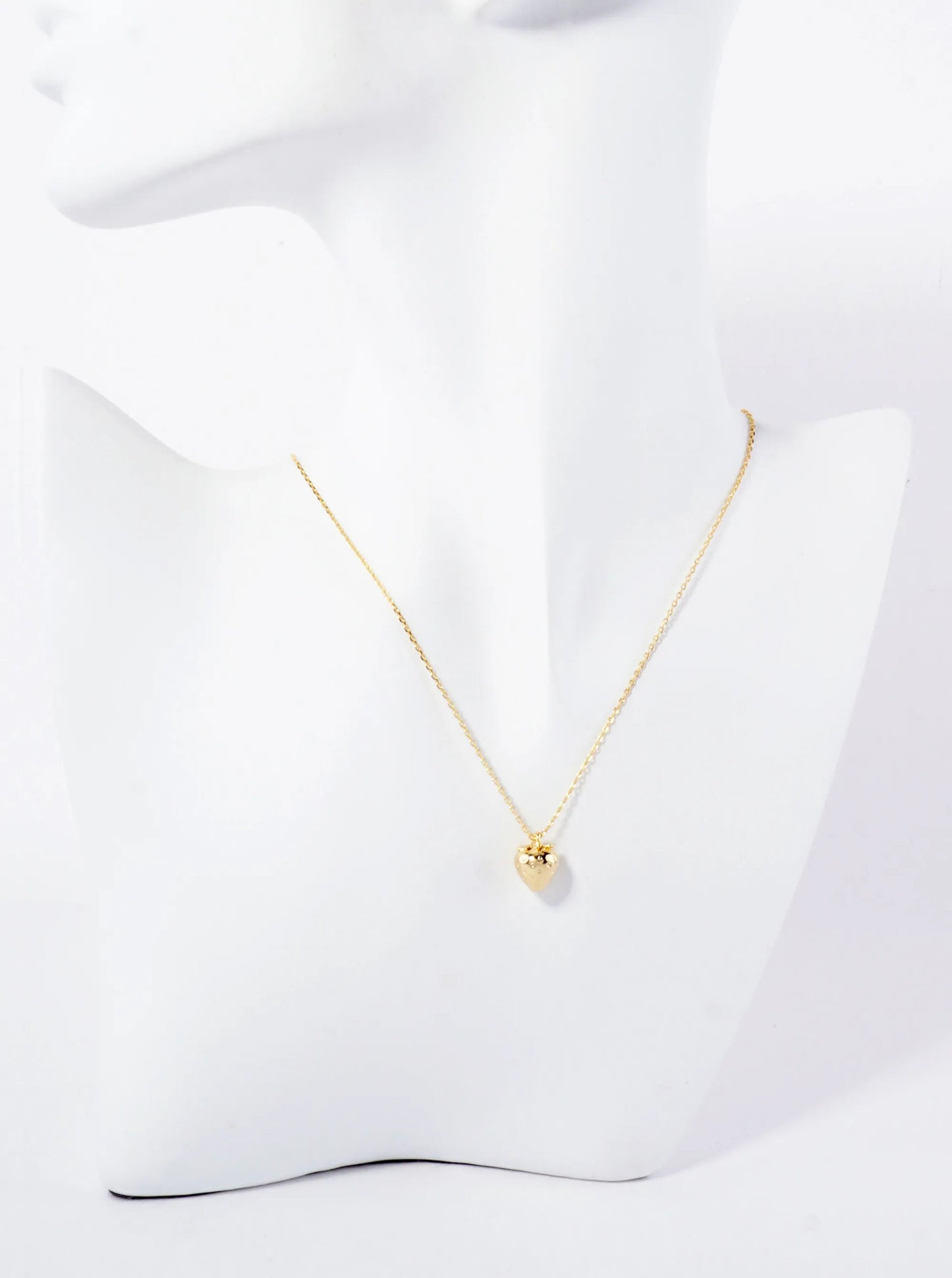Polished Brass Strawberry Pendant Hypoallergenic 18K-Gold-Dipped Necklace