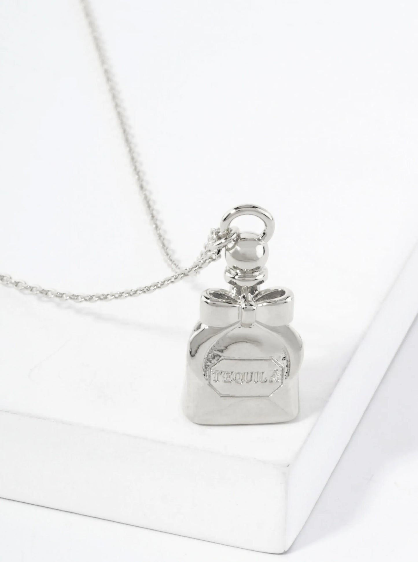 Polished Brass Tequila Pendant Hypoallergenic 18K-Gold-Dipped Necklace