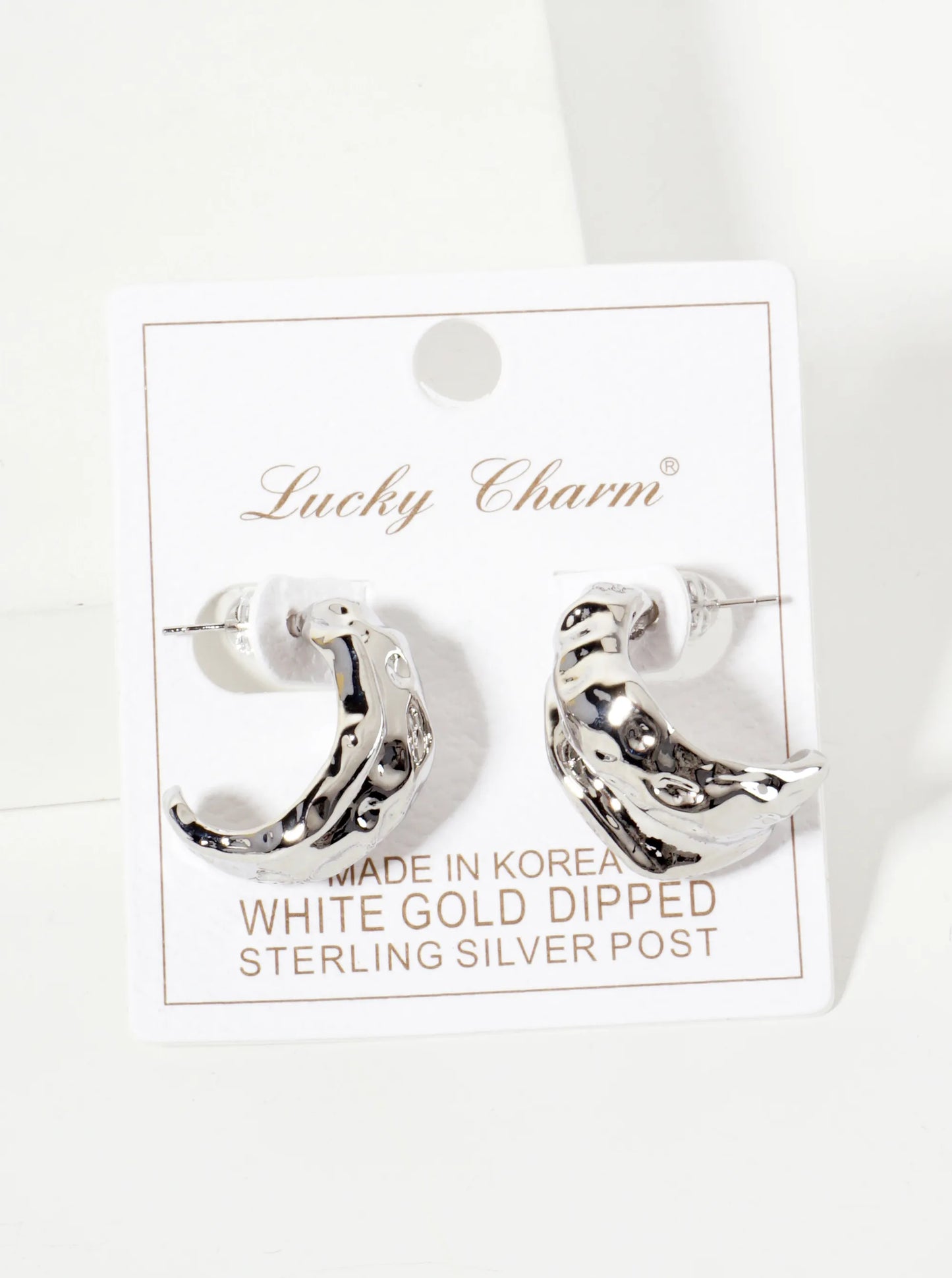 Polished Brass Textured 18K-Gold-Dipped 20mm Organic Hoop Earrings With 15mm-Thickness