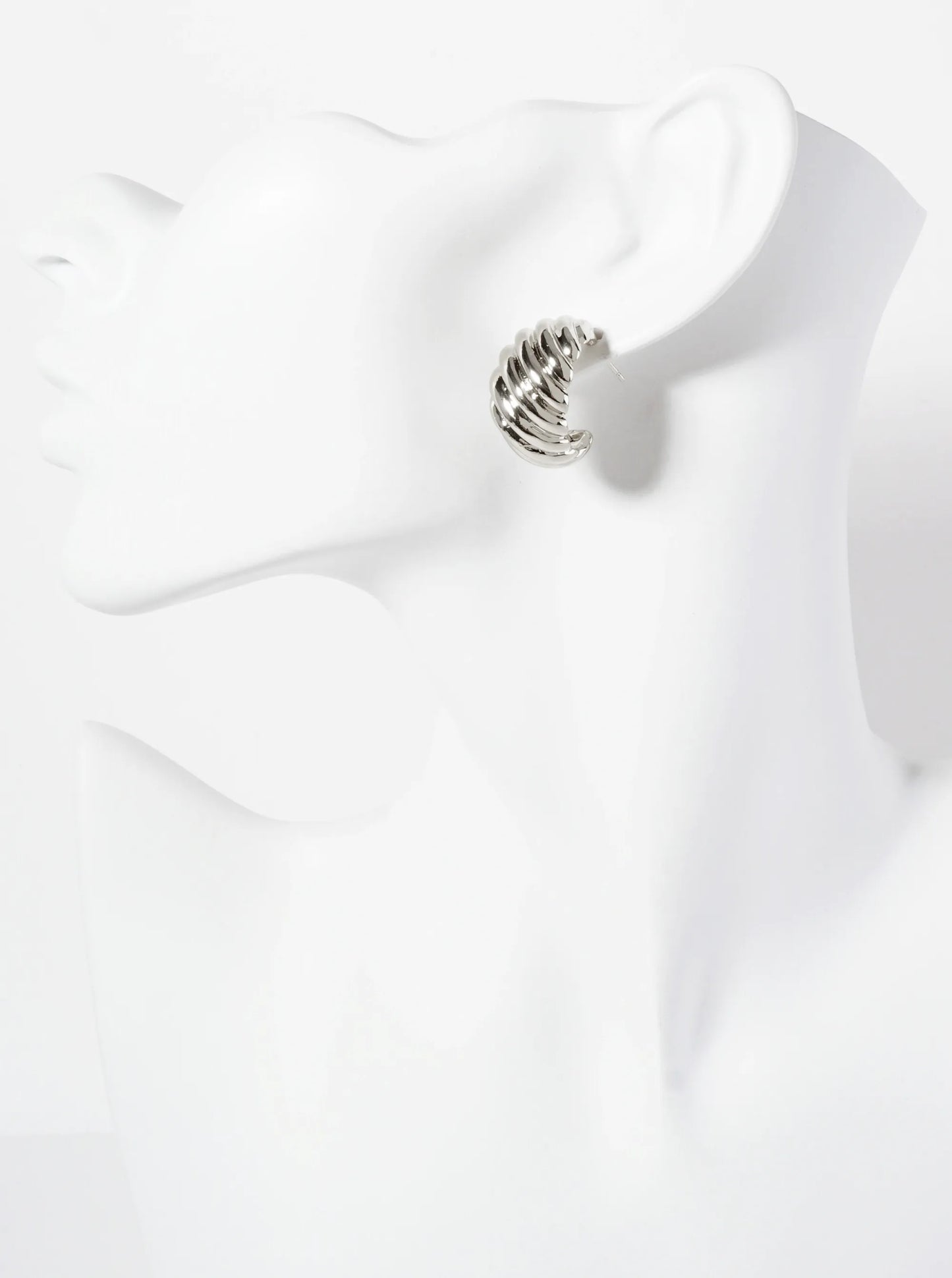 Polished Brass Wavy-Texture 20mm 18K-Gold-Dipped Tapered Open Hoop Earrings