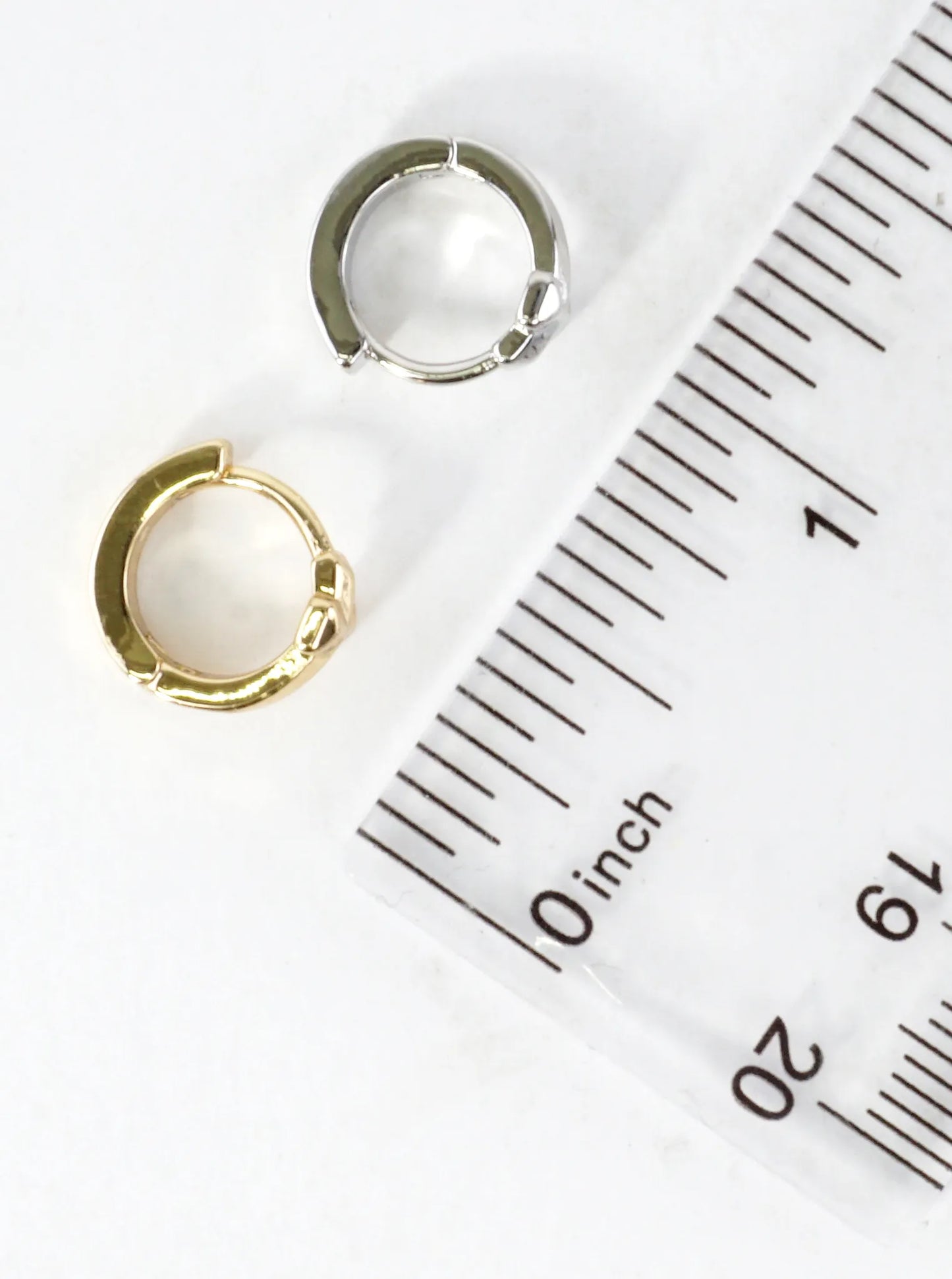 Polished Cross Huggie Hoop Earrings