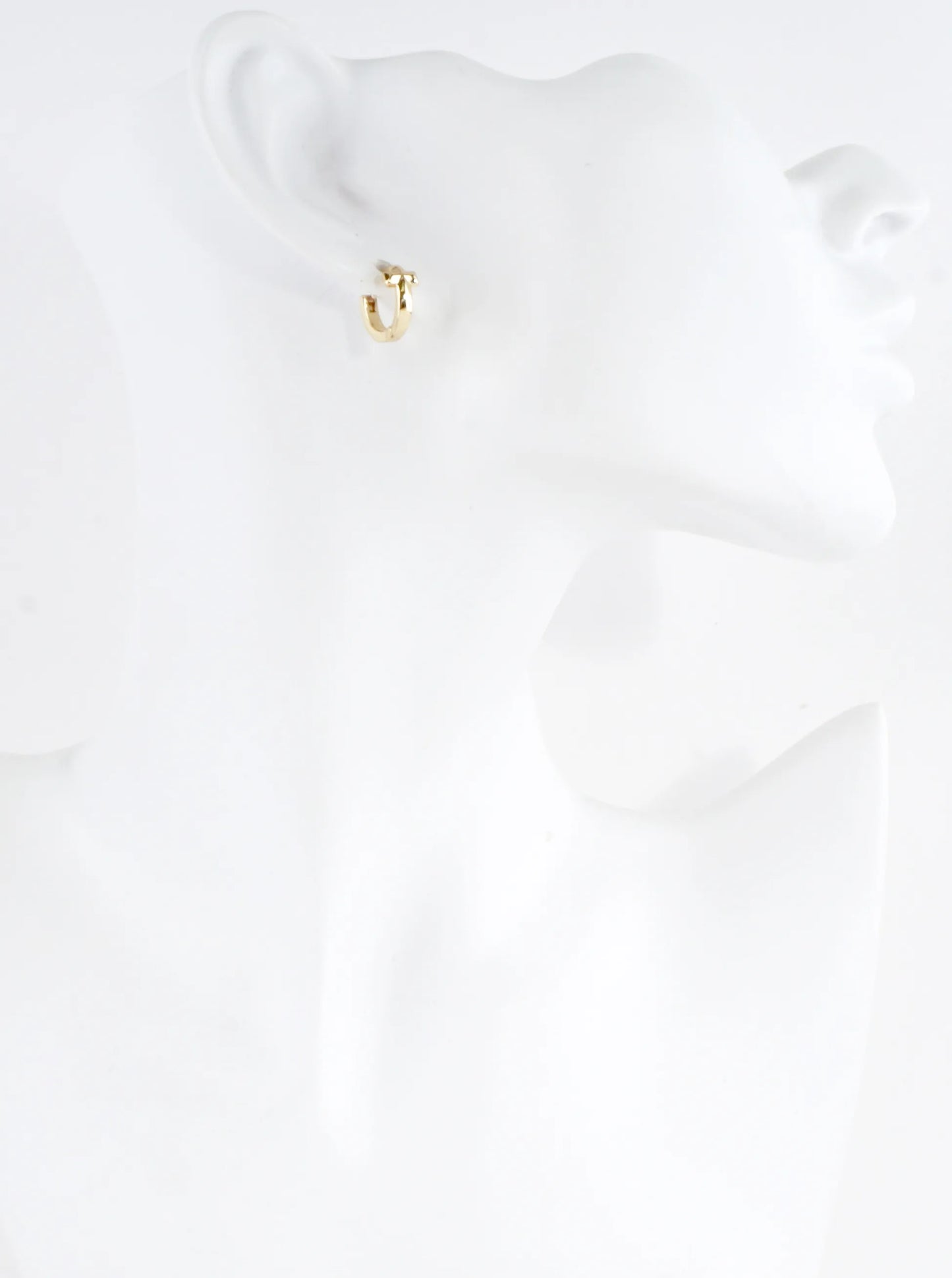 Polished Cross Huggie Hoop Earrings