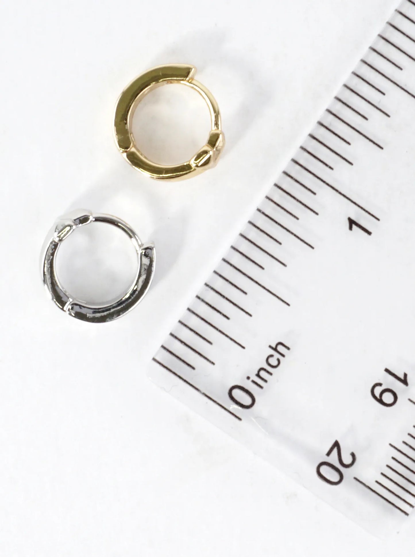 Polished Cross Huggie Hoop Earrings